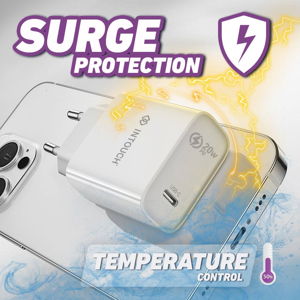 Intouch 20W PD Charger Surge Protection