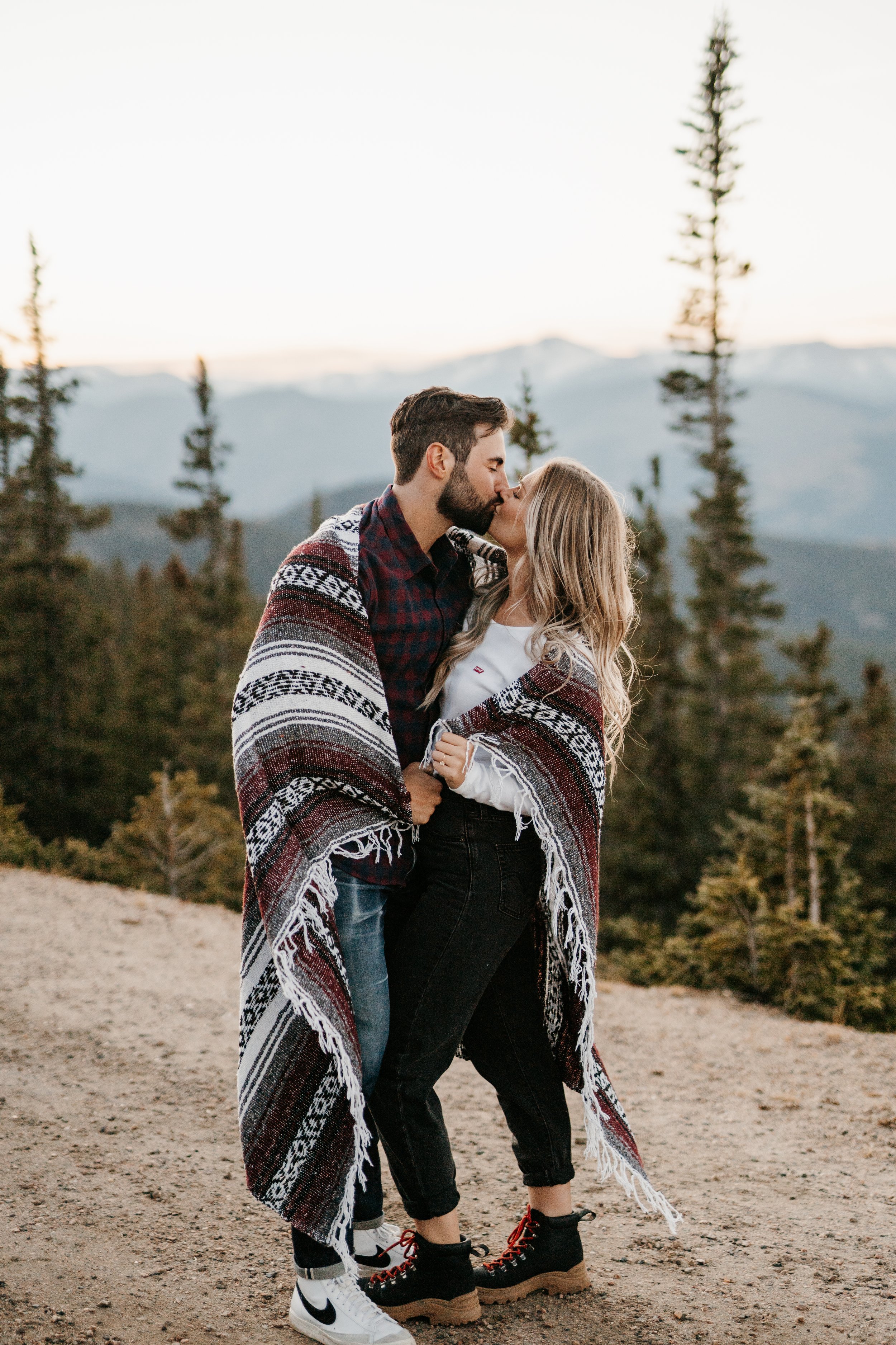 mountain engagement session in evergreen colorado