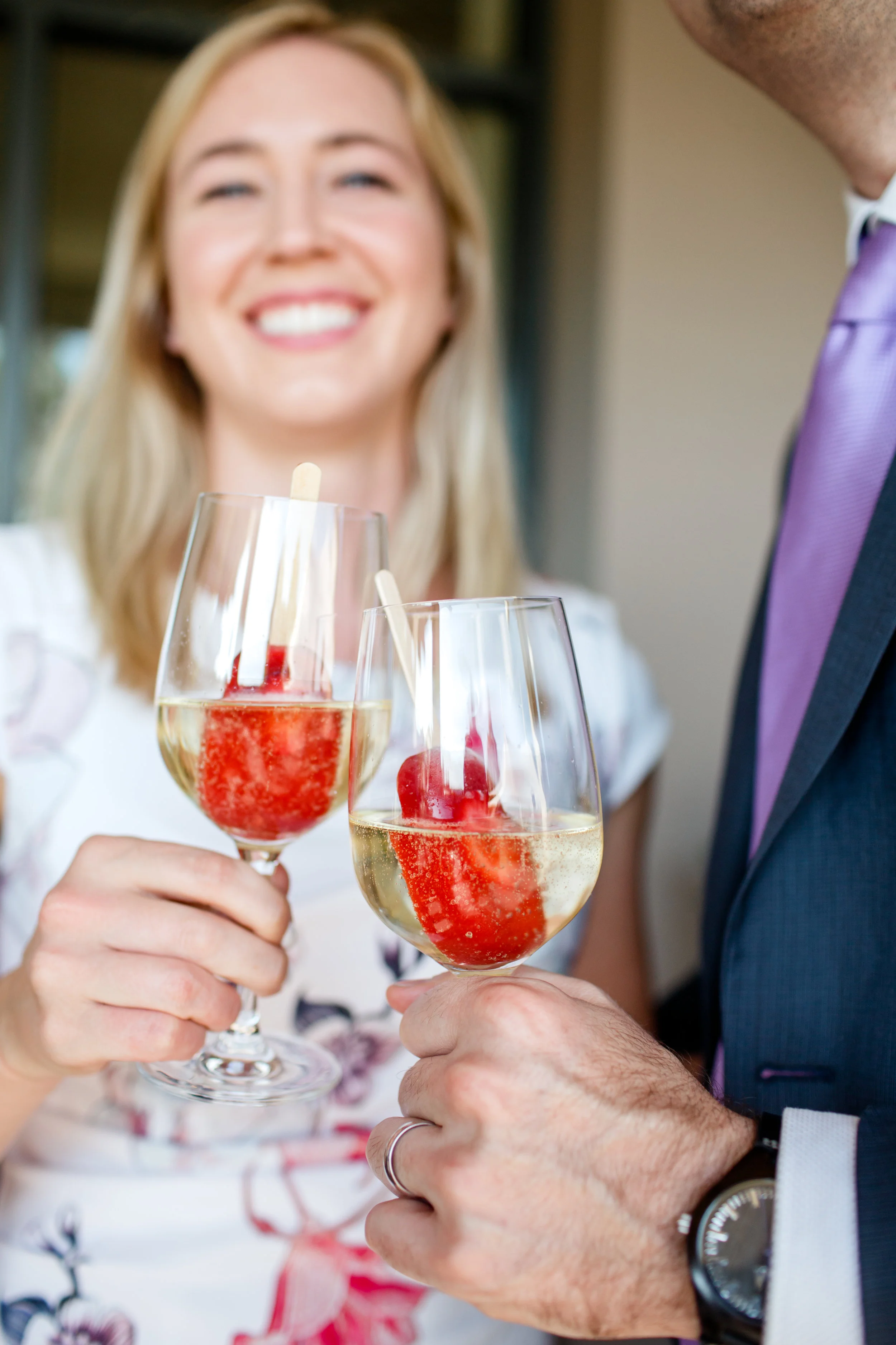  Instead of signature cocktails, the Bride requested custom champagne pops to help guests stay cool in the summer heat! 