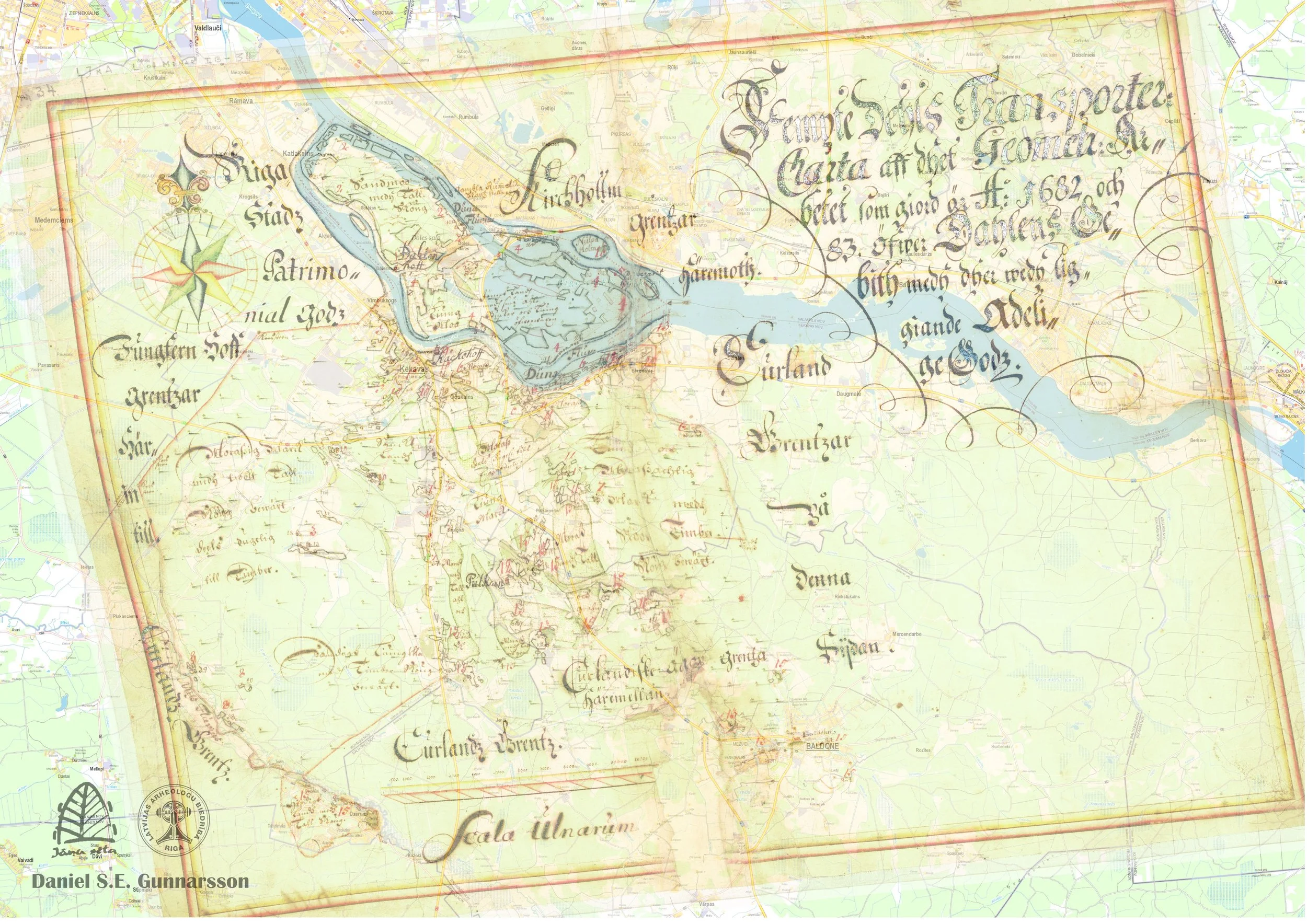 Telpiski piesaistītas 17.gs kartes