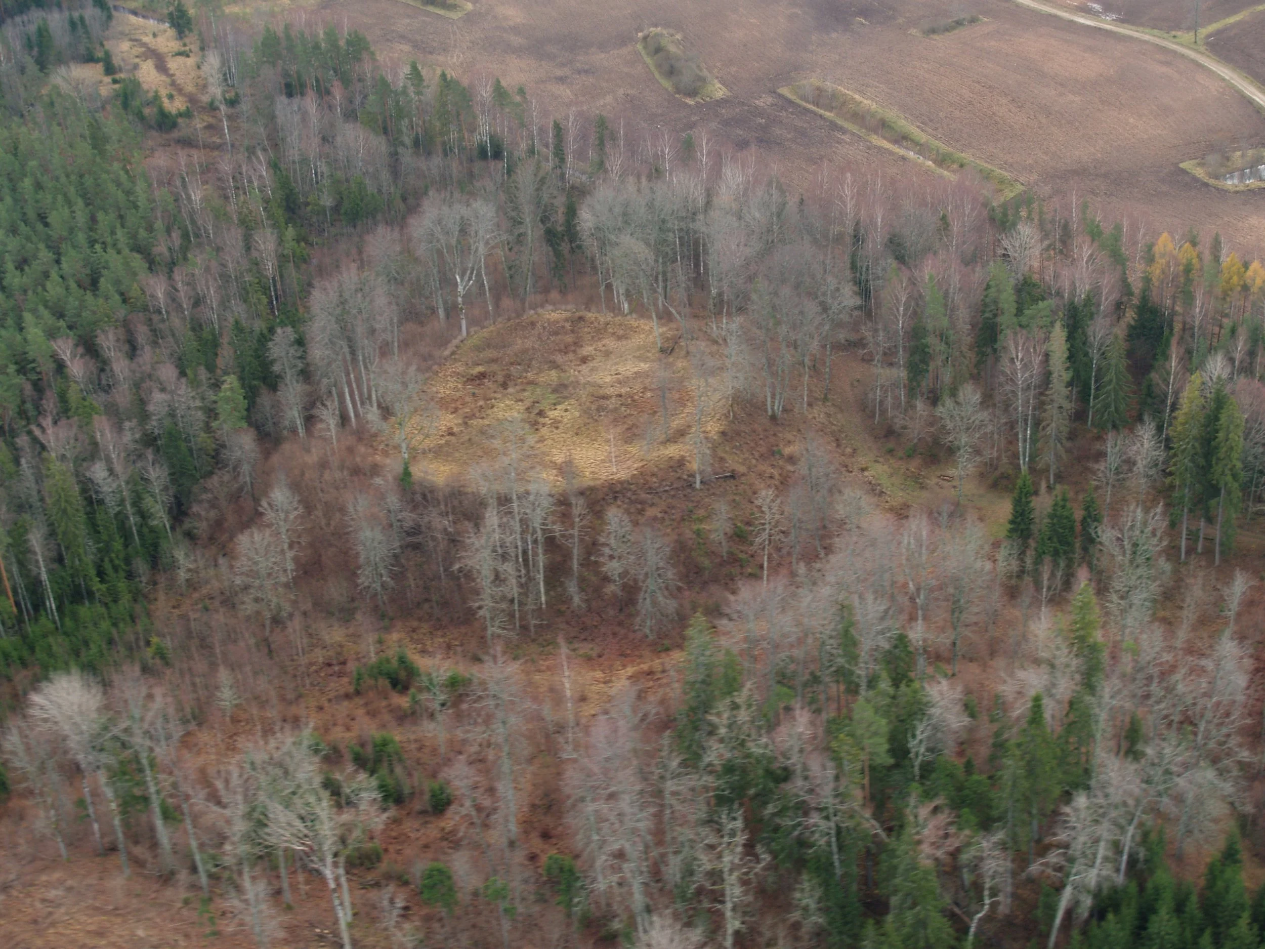 Grebu pilskalna aerofoto. Autors Juris Urtāns.