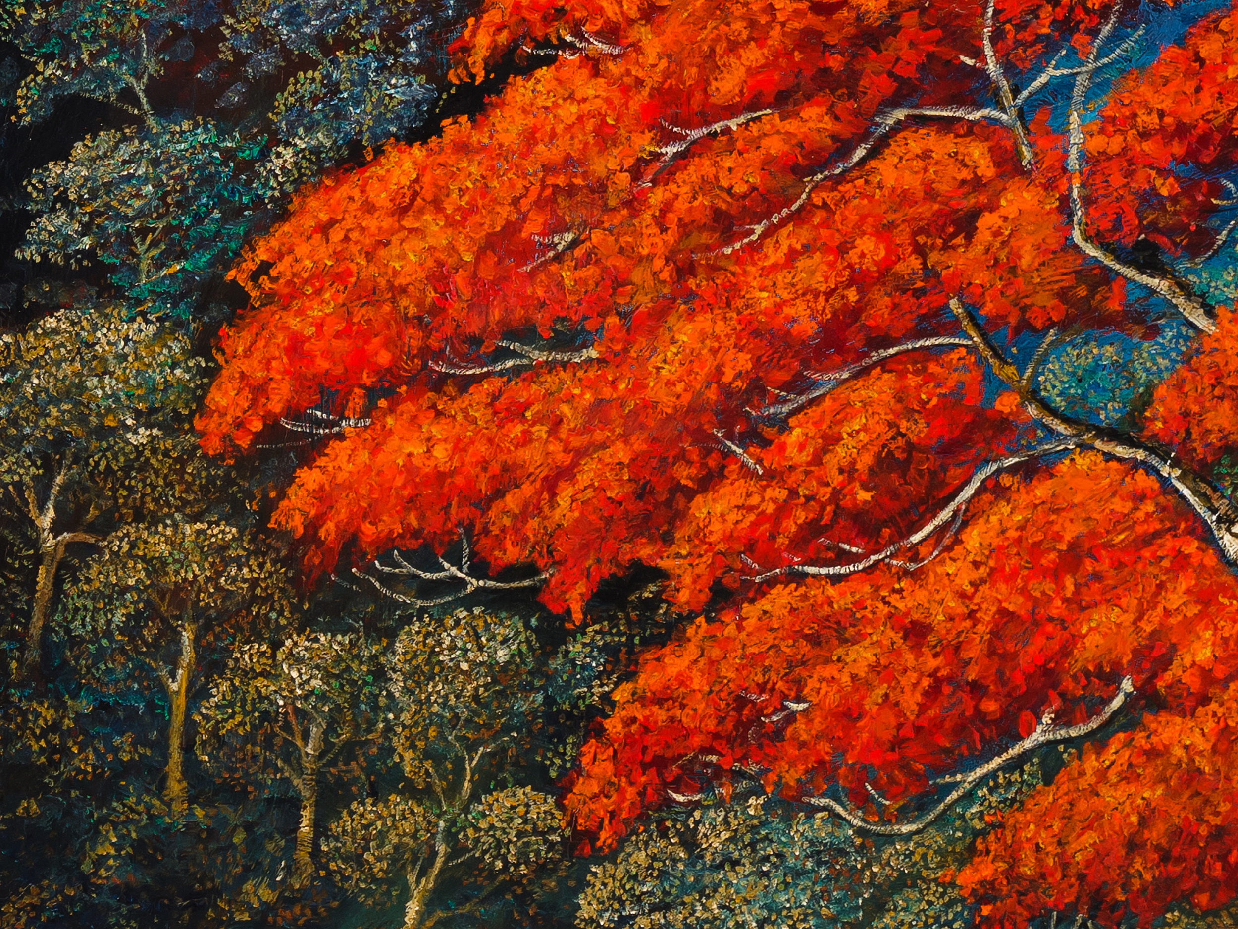   Pohon Flamboyan,  1991 oil on canvas, detail   H.Widayat   client:  Cedric Edwin Pinto    
