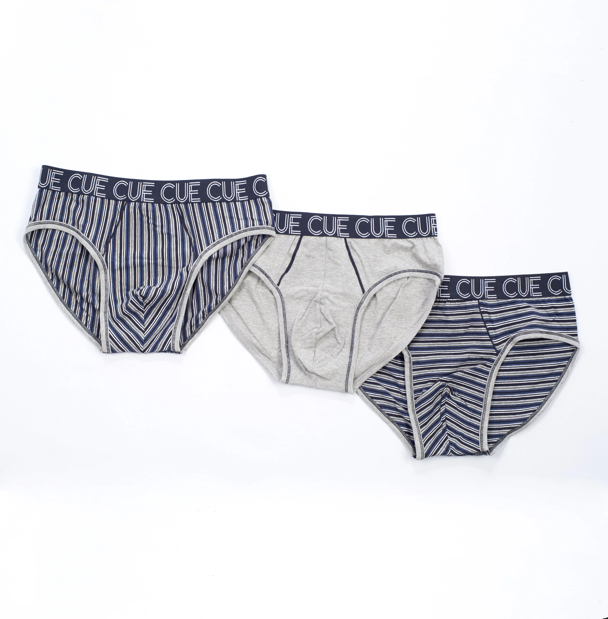 Pack 3 slip rayas goma azul marino rayas gris ropa interior hombre chico envío gratis CUE