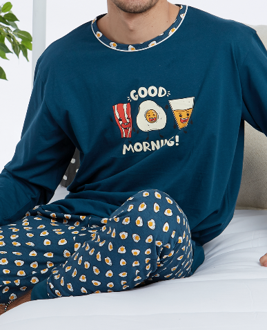 100% Pijama invierno hombre bolsillos pantalón con puño Envio gratuito — PIJAMAS CUE