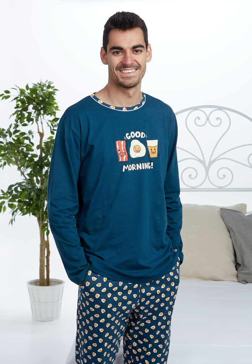 100% Pijama invierno hombre bolsillos pantalón con puño Envio gratuito — PIJAMAS CUE