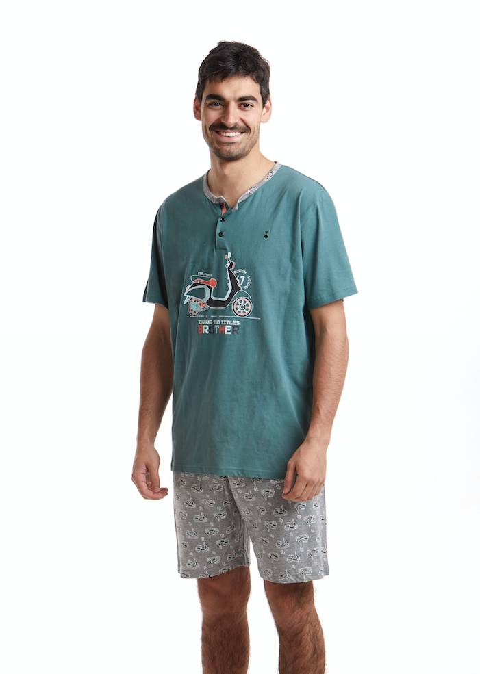 REBAJA · PIJAMA VERDE MOTO — PIJAMAS CUE