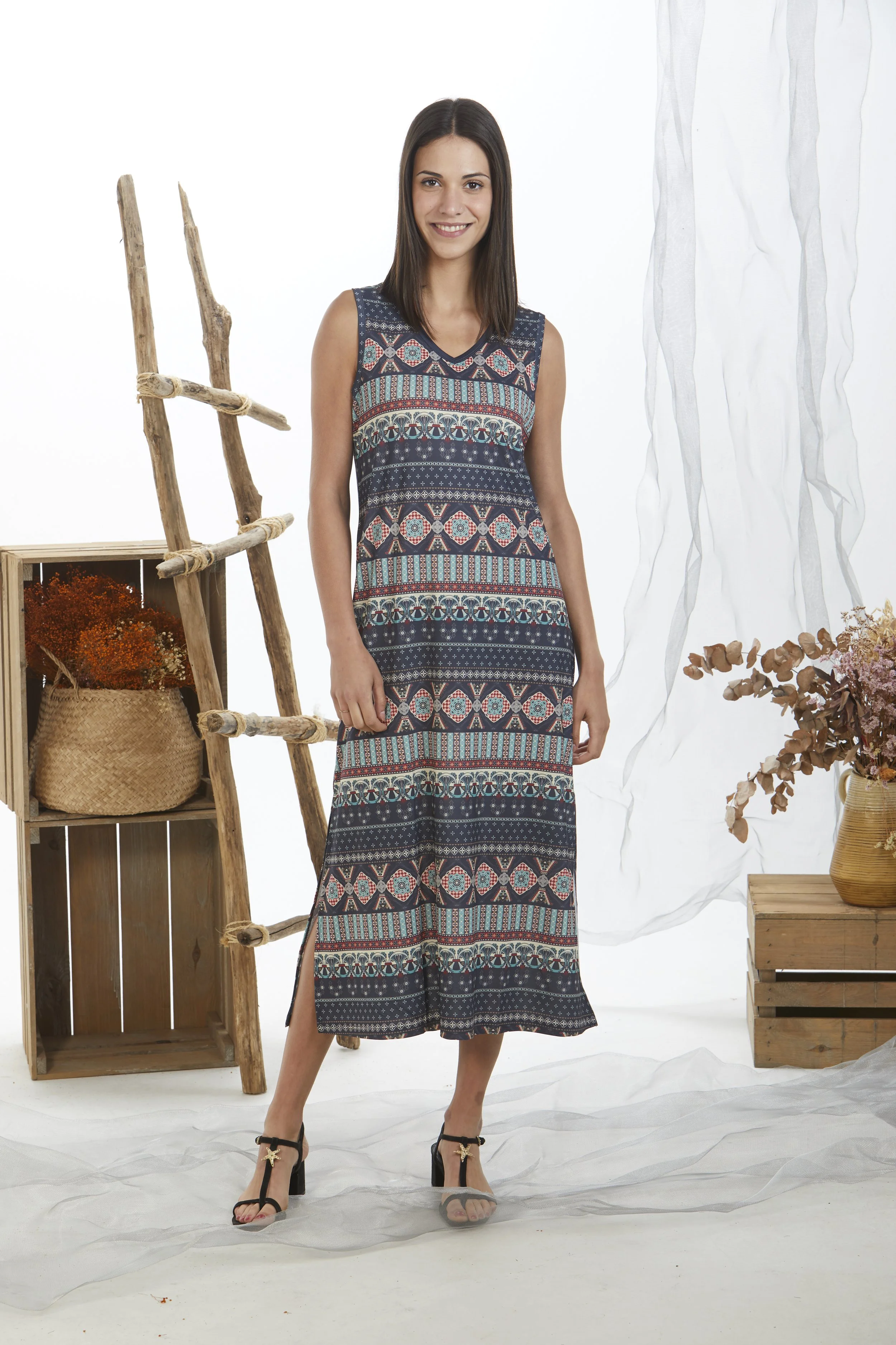 ¡NUEVO! VESTIDO LARGO ÉTNICO