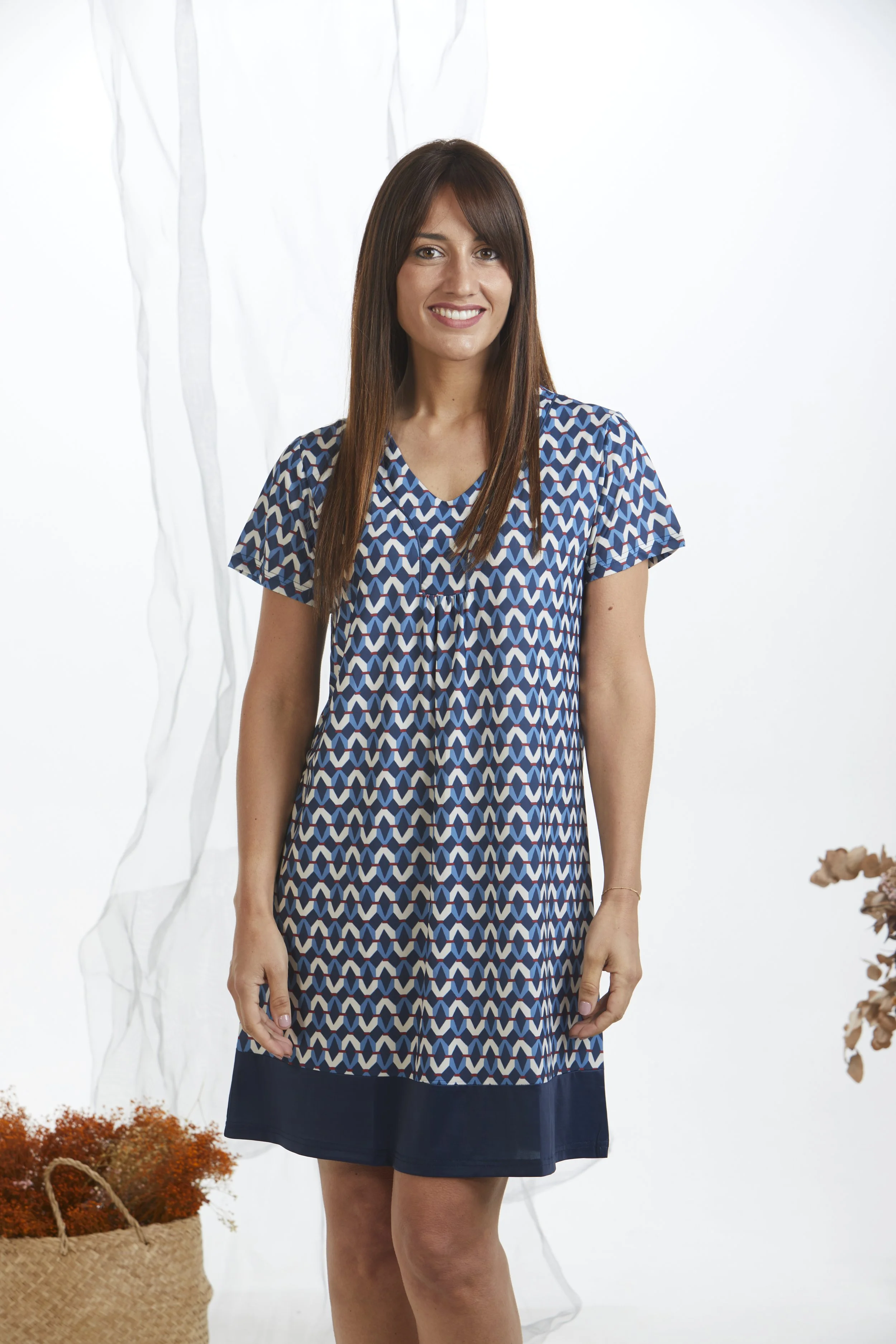 ¡NUEVO! VESTIDO AZUL ROJO CRUDO