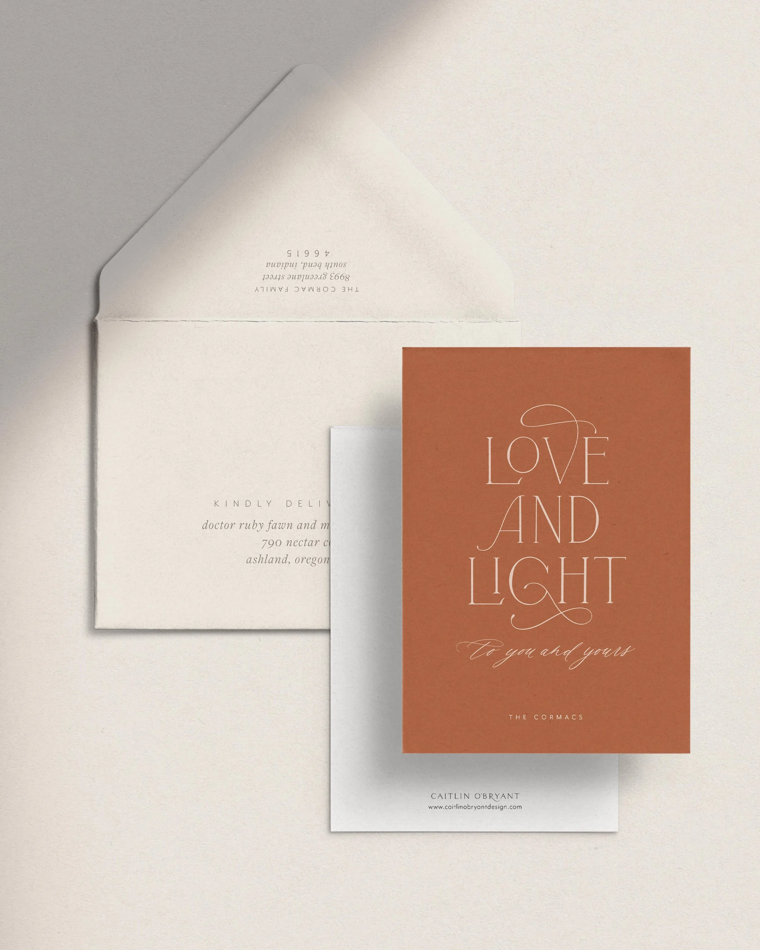Terra Cotta Non-Photo Christmas Cards. Terra Cotta Non-Photo Holiday Cards. Elegant holiday cards typography. Customizable holiday cards.