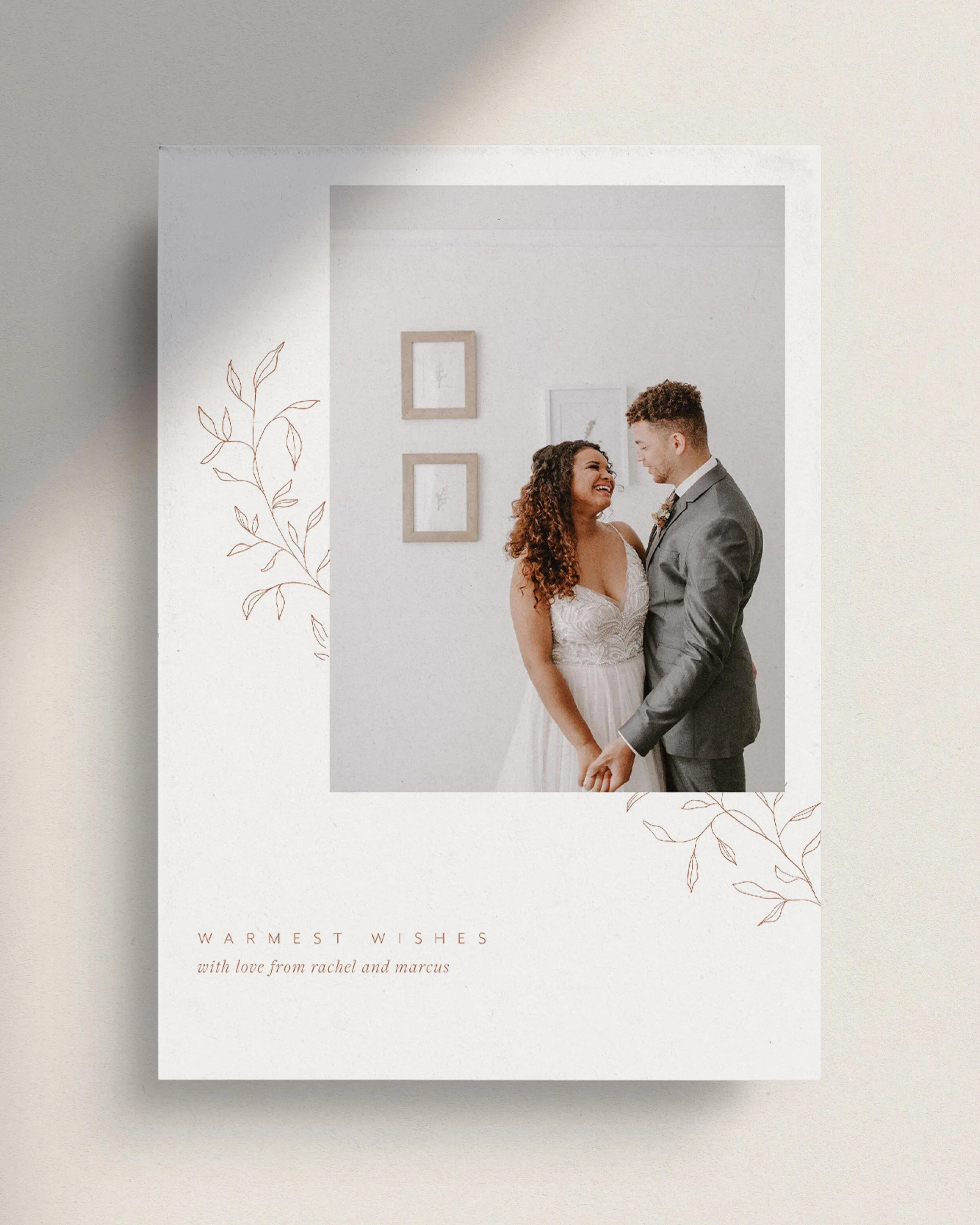 Terra Cotta Photo Christmas Cards. Terra Cotta Holiday Cards. Elegant holiday cards typography. Customizable holiday cards. Winter illustration holiday cards.