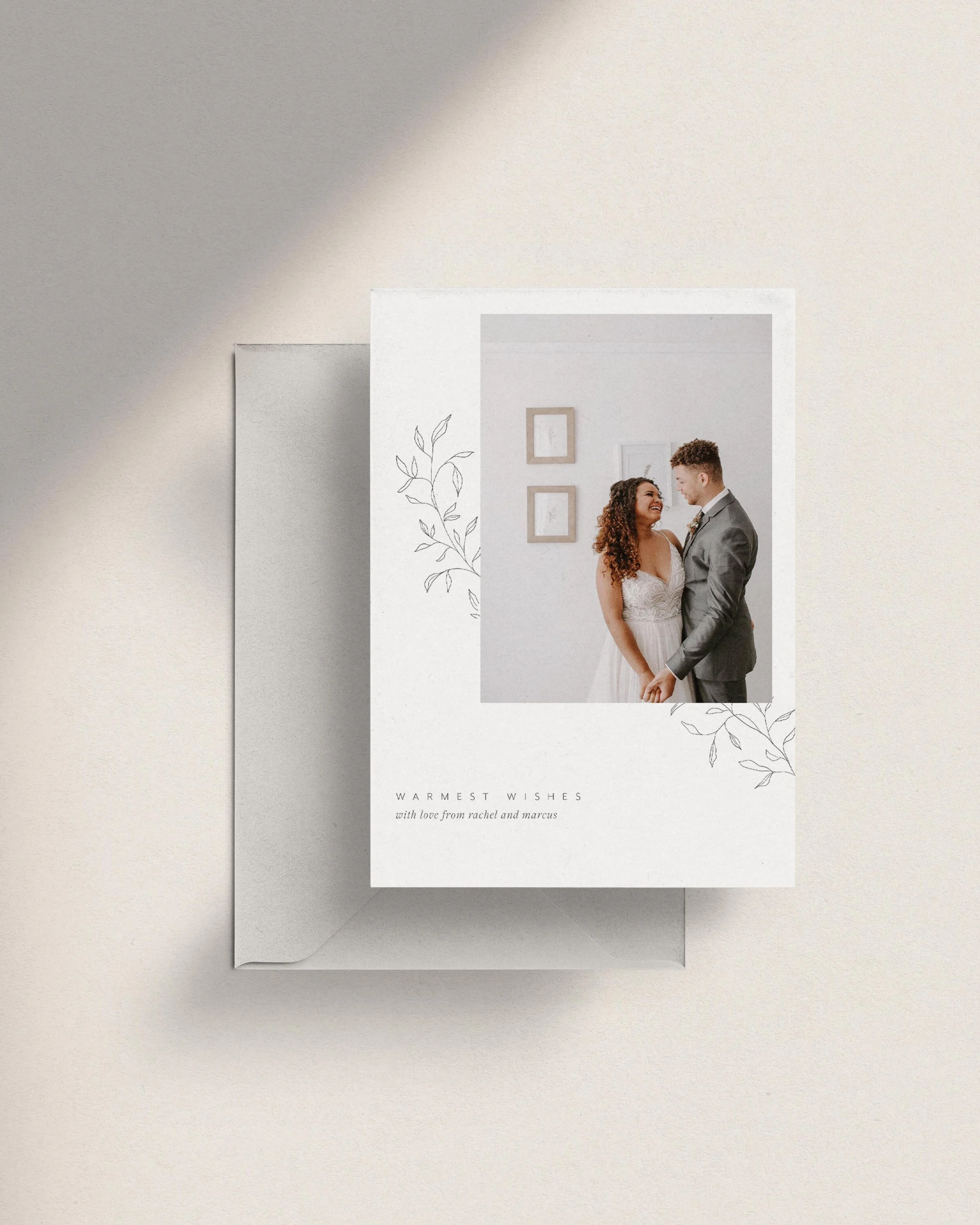 Evergreen Photo Christmas Cards. Green Holiday Cards. Elegant holiday cards typography. Customizable holiday cards. Winter illustration holiday cards.