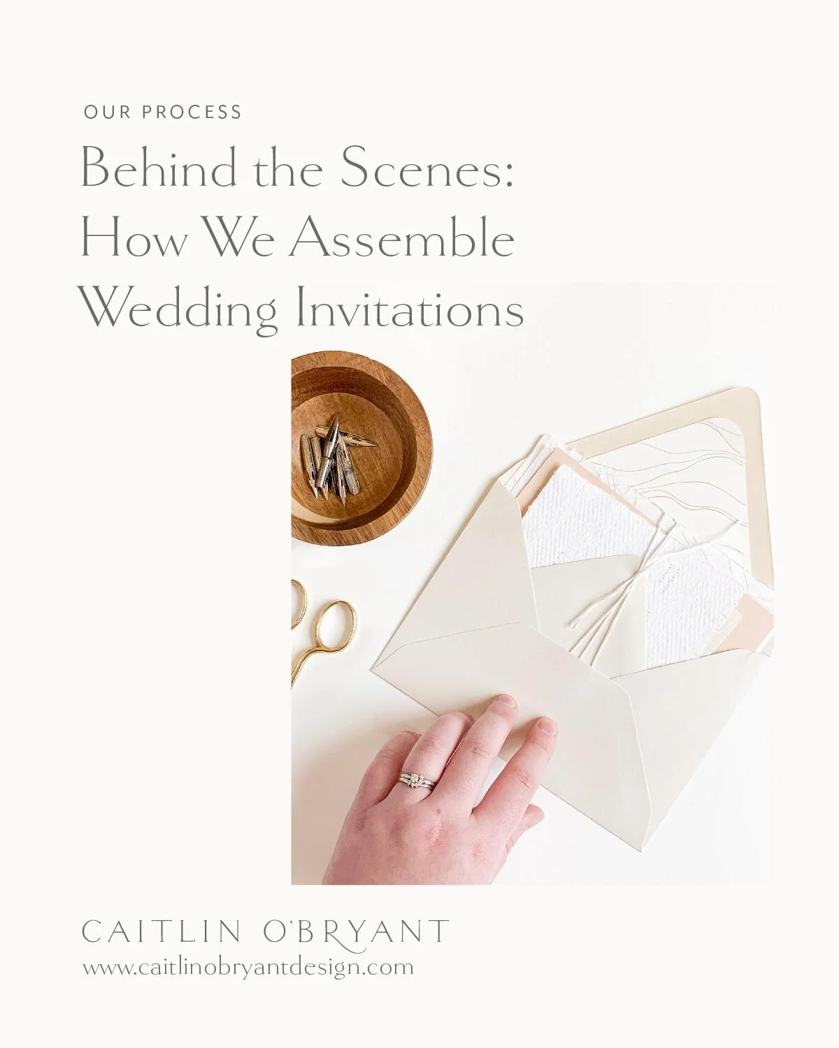 Behind The Scenes Assembling Wedding Invitations Caitlin O