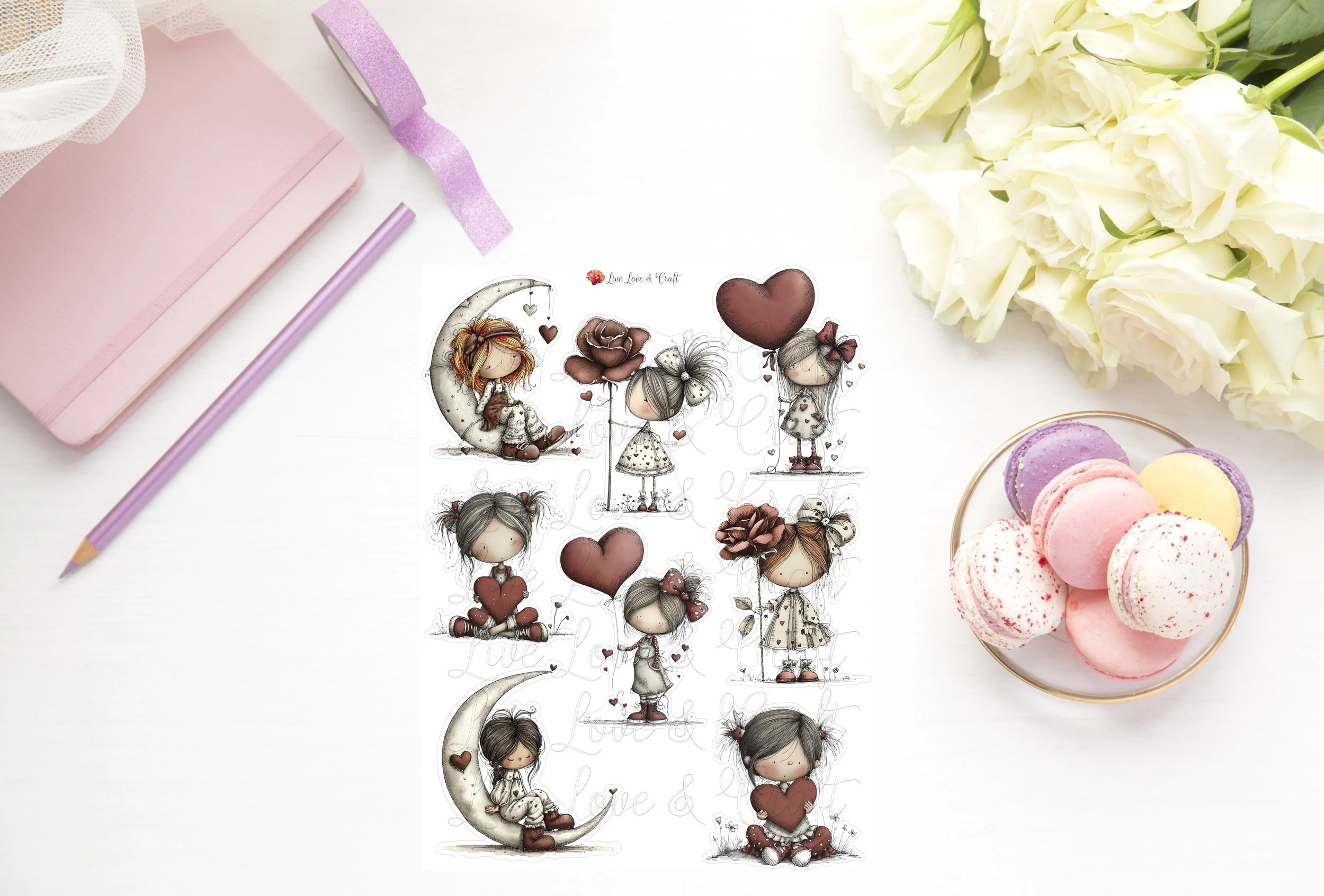 Whimsical Die Cuts - Happy Valentines Day!