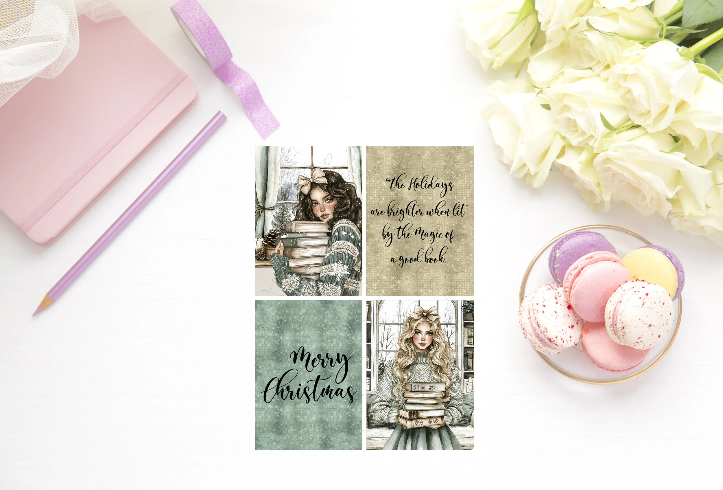 Journaling Stickres - The Holidays are brighter when lit by the Magic of a good book!