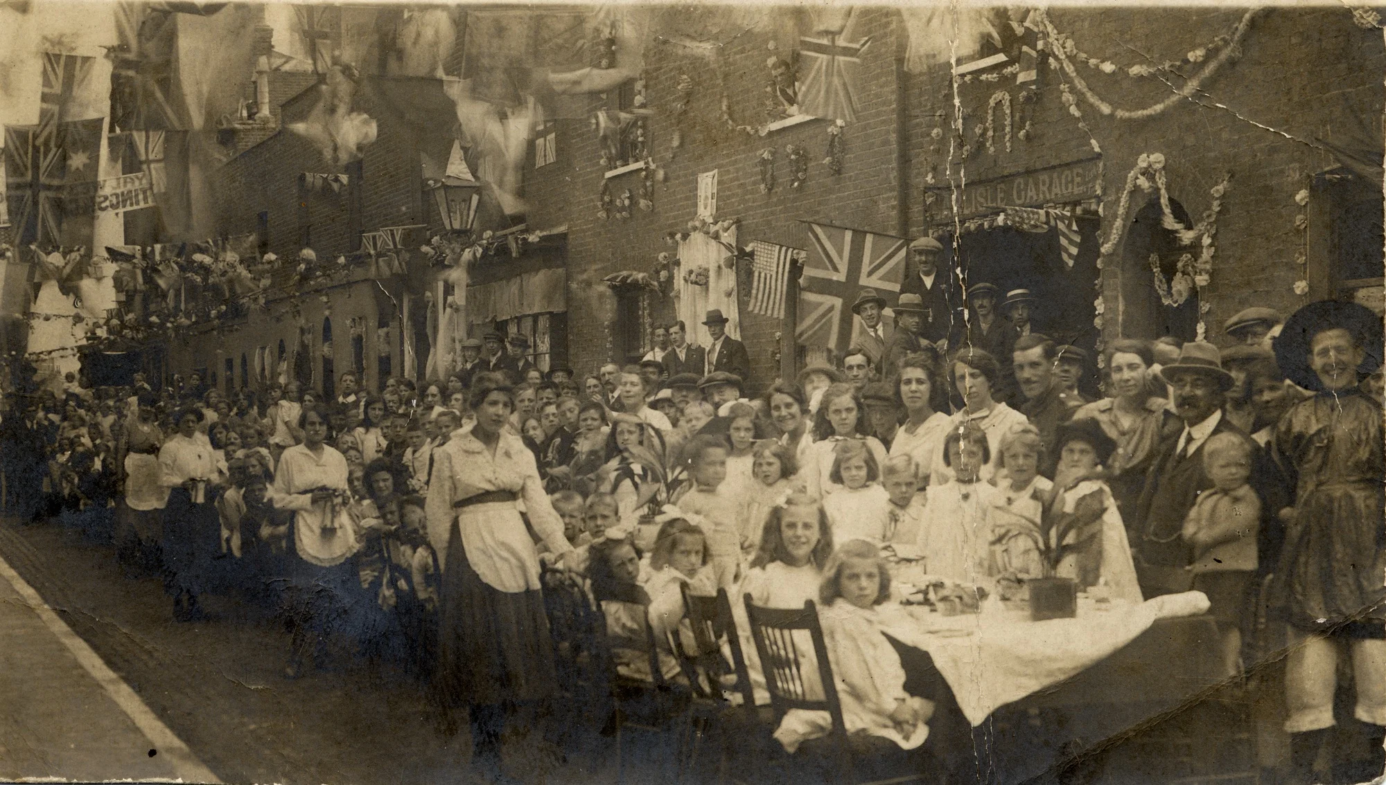 Street party in Penfold Street (formerly Carlisle Street) to celebrate the end of the war in November 1918.