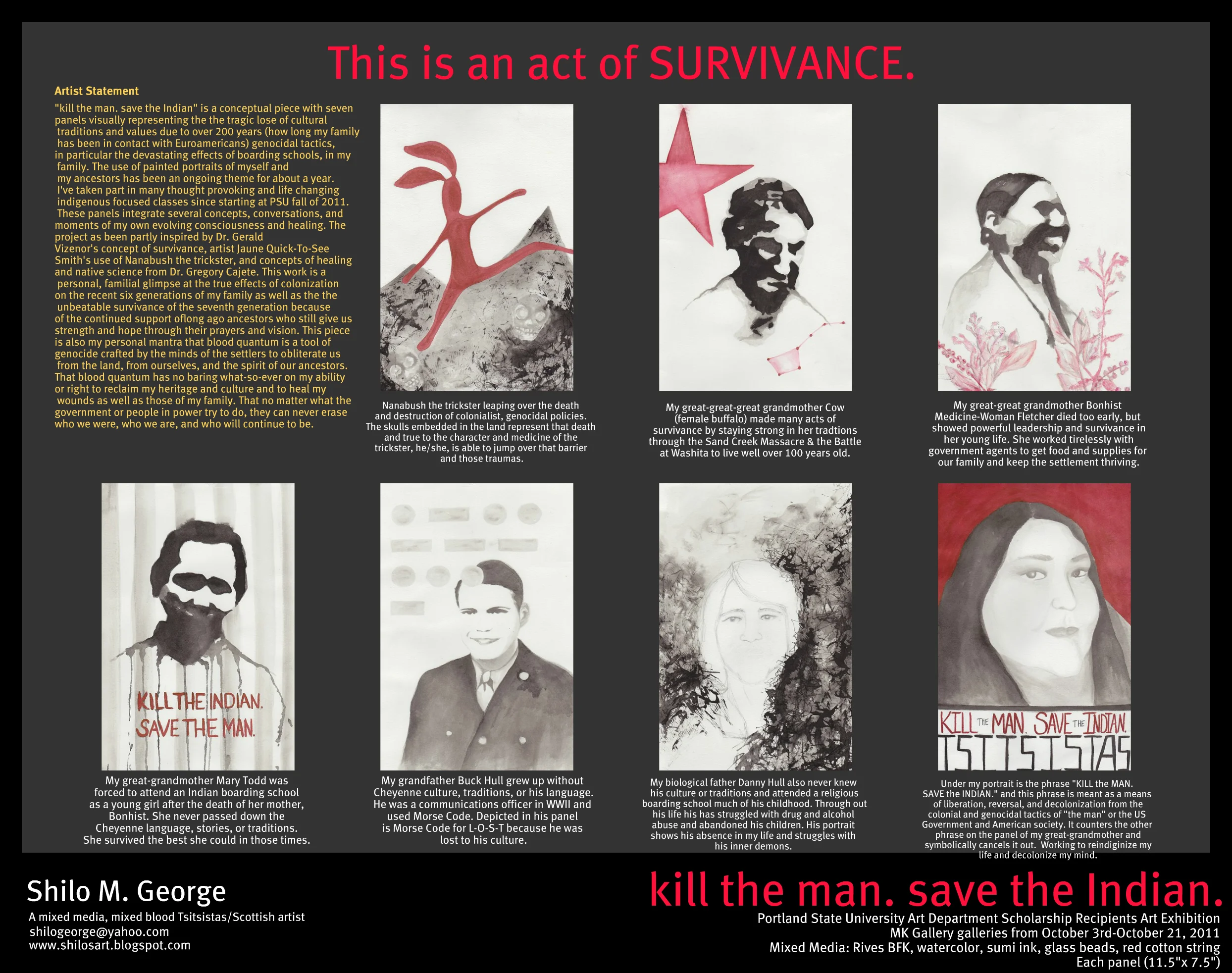 A panel of George’s “This is an act of Survivance.”
