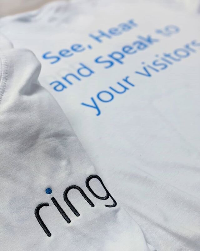 Embroidered uniforms for the @ring team this week, always a pleasure to work with Mccurrach UK on their marketing events💪🏻 #embroideredaprons #embroidery #uniforms #microsoft #ringalarm #security #advertising #workwear #promoting #marketing #premie