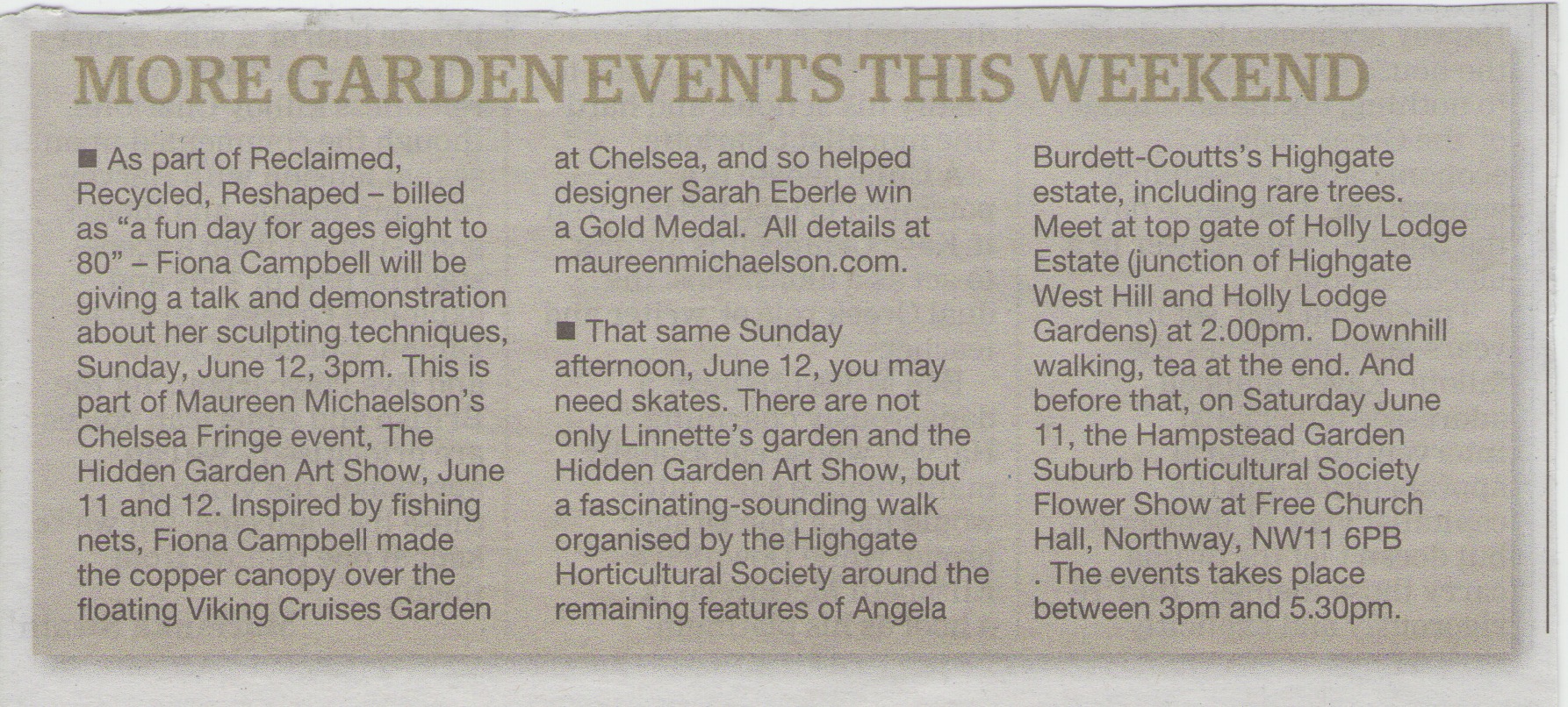 Ham & High - Garden Events