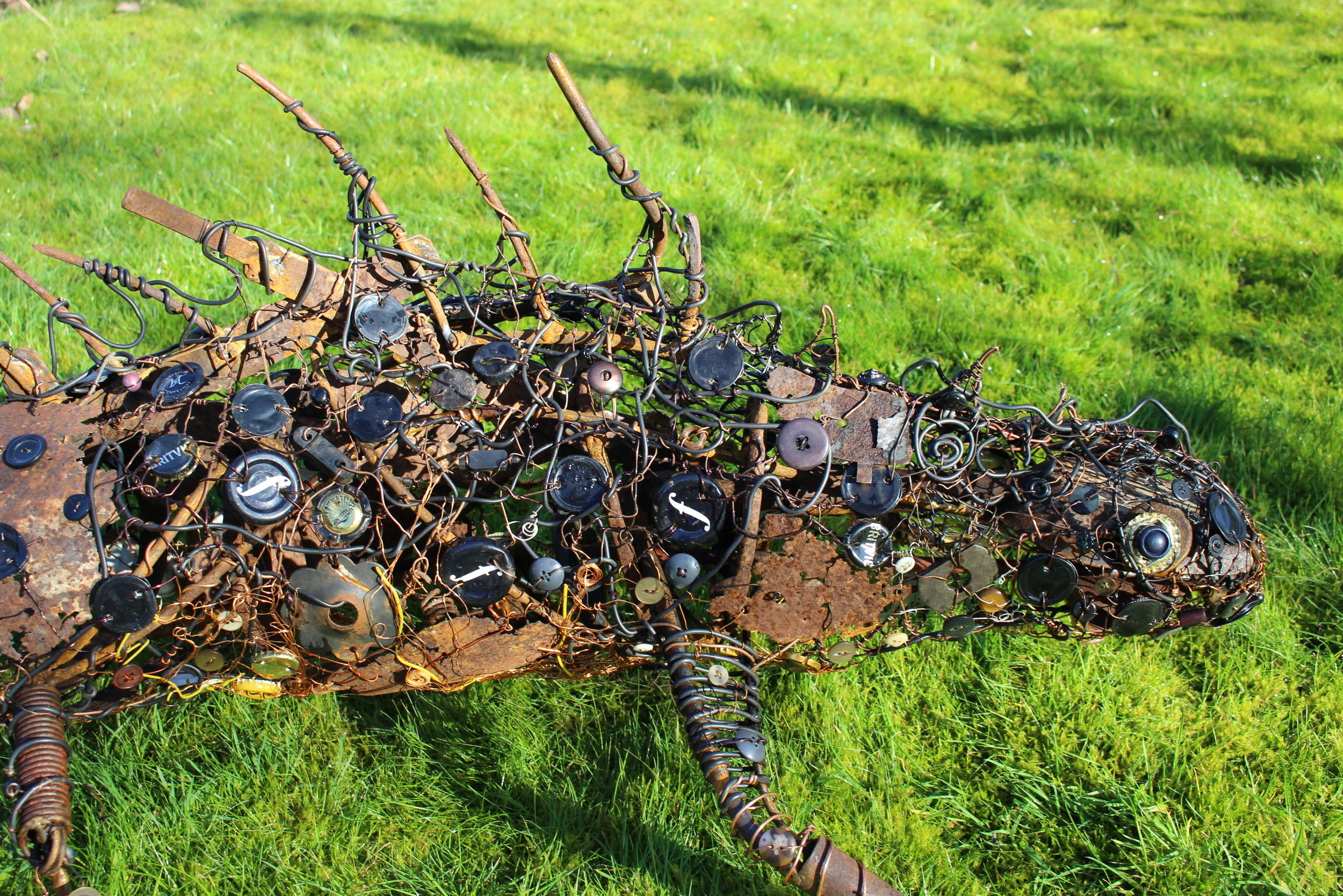 Great Crested Newt (detail) 168x90x46cms, recycled materials, Carymoor '19.jpg