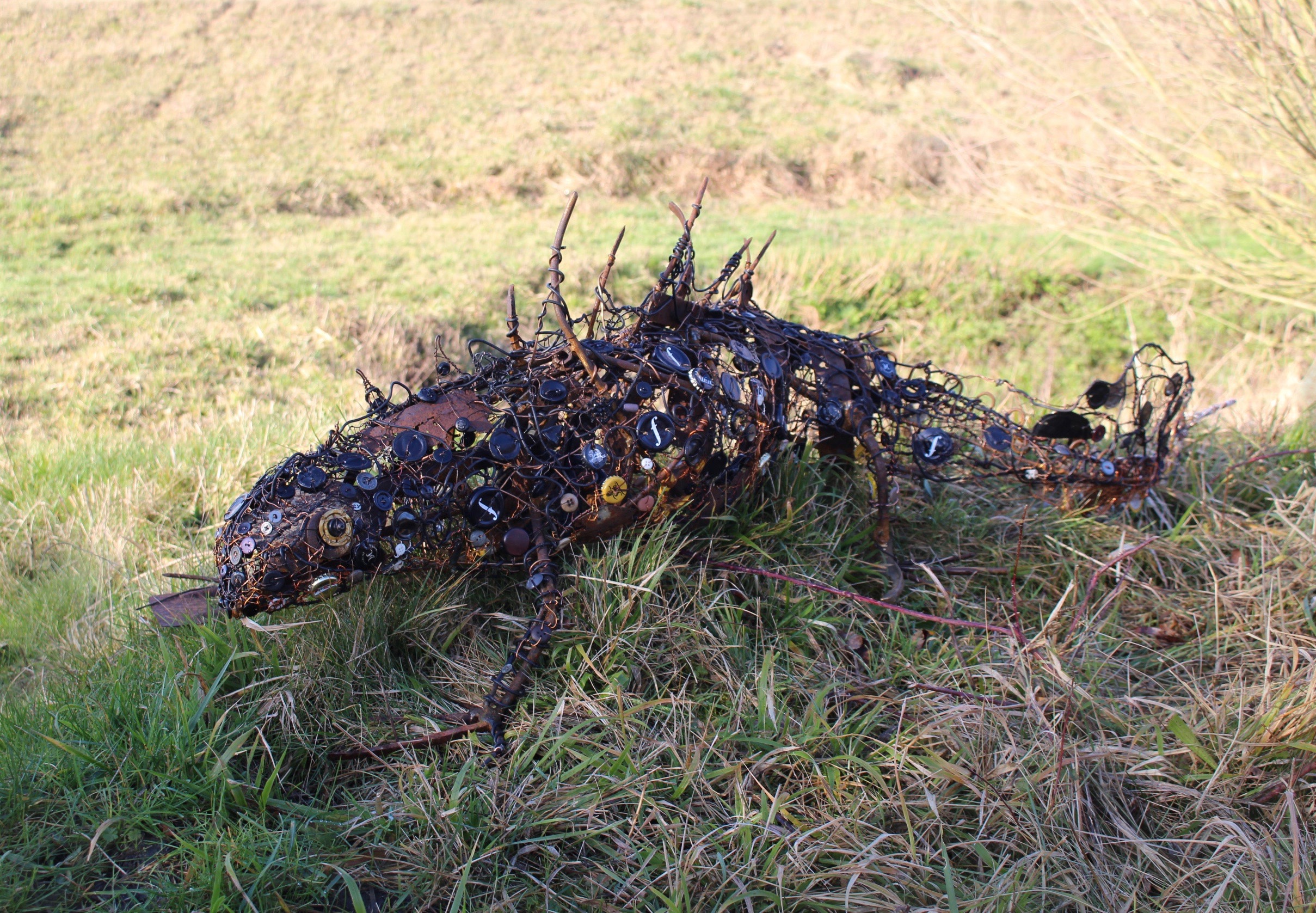 Great Crested Newt 168x90x46cms, recycled materials, Carymoor '19.jpg