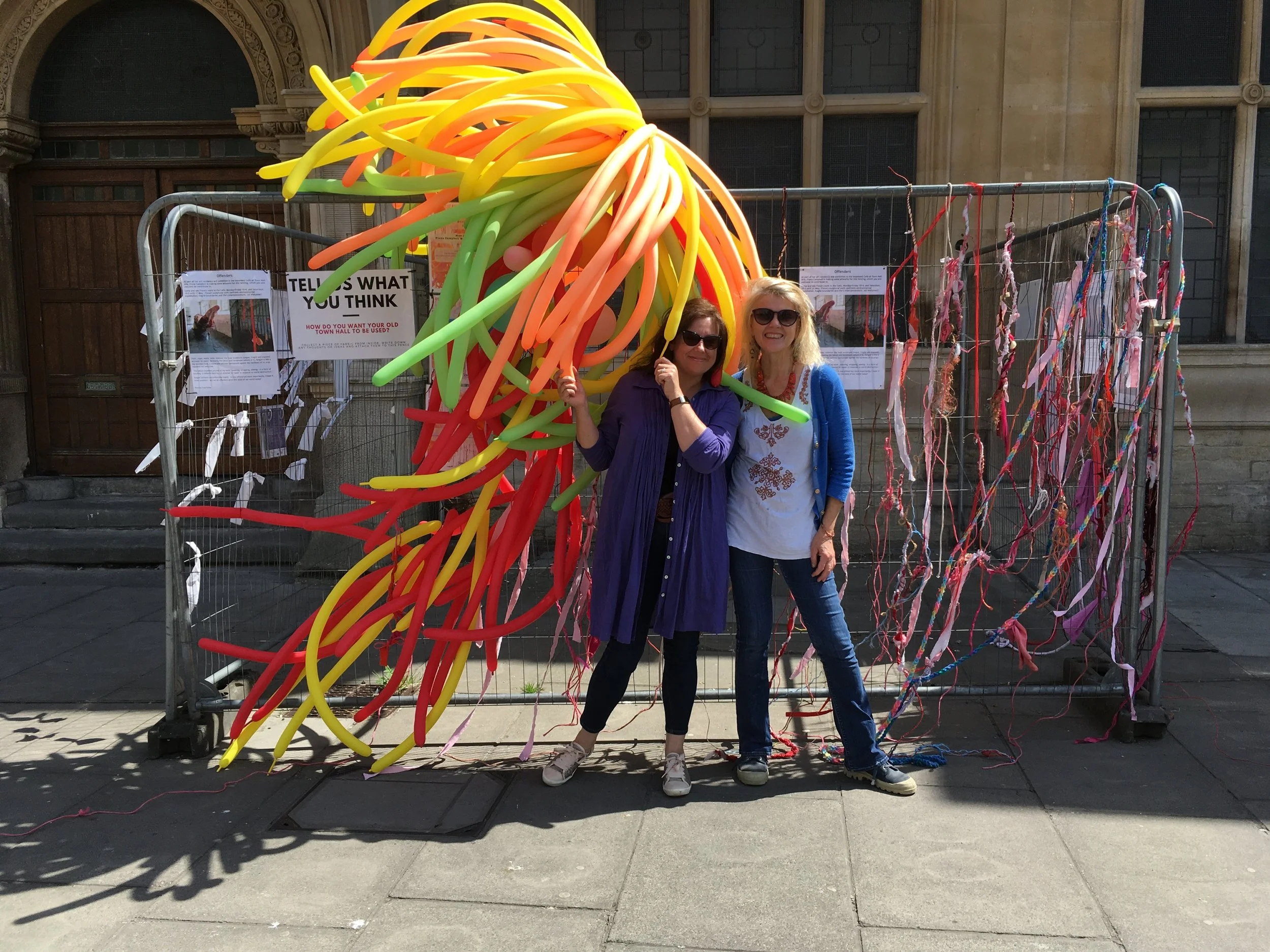 Katryn & Fiona with Bahuli Entrails installation.jpg