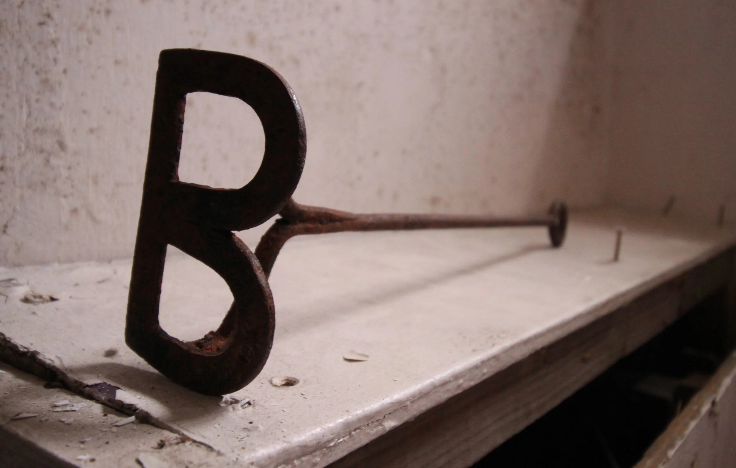  B Branding iron, for B-Wing branding, sourced in Fiona’s home scrapyard .   Photo by Dave Cable 