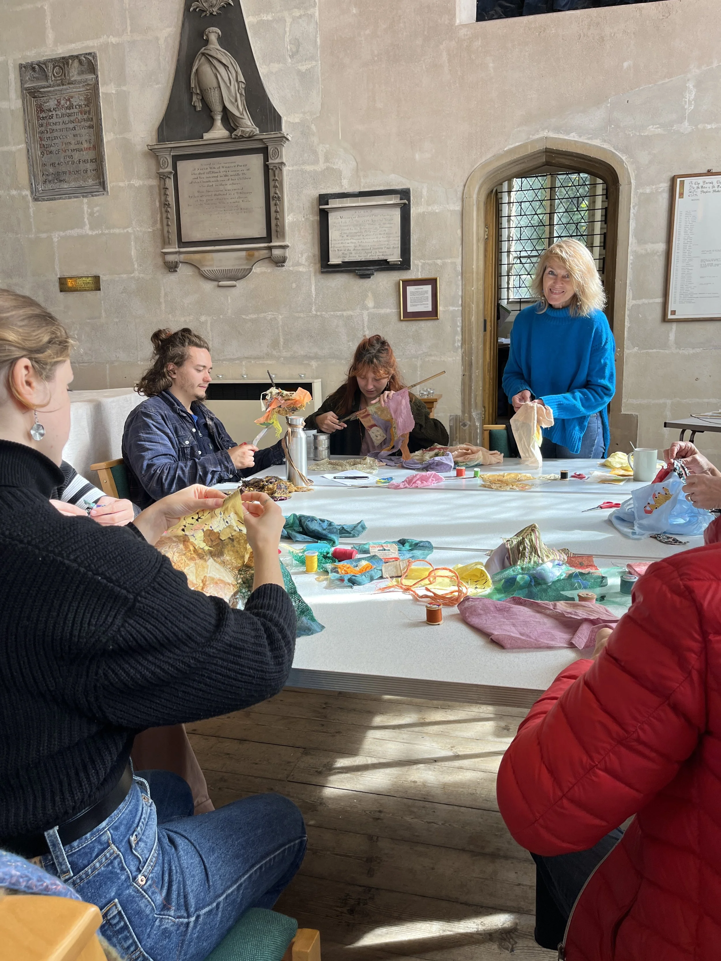 Textiles Workshop during exhibition, with Fiona Campbell