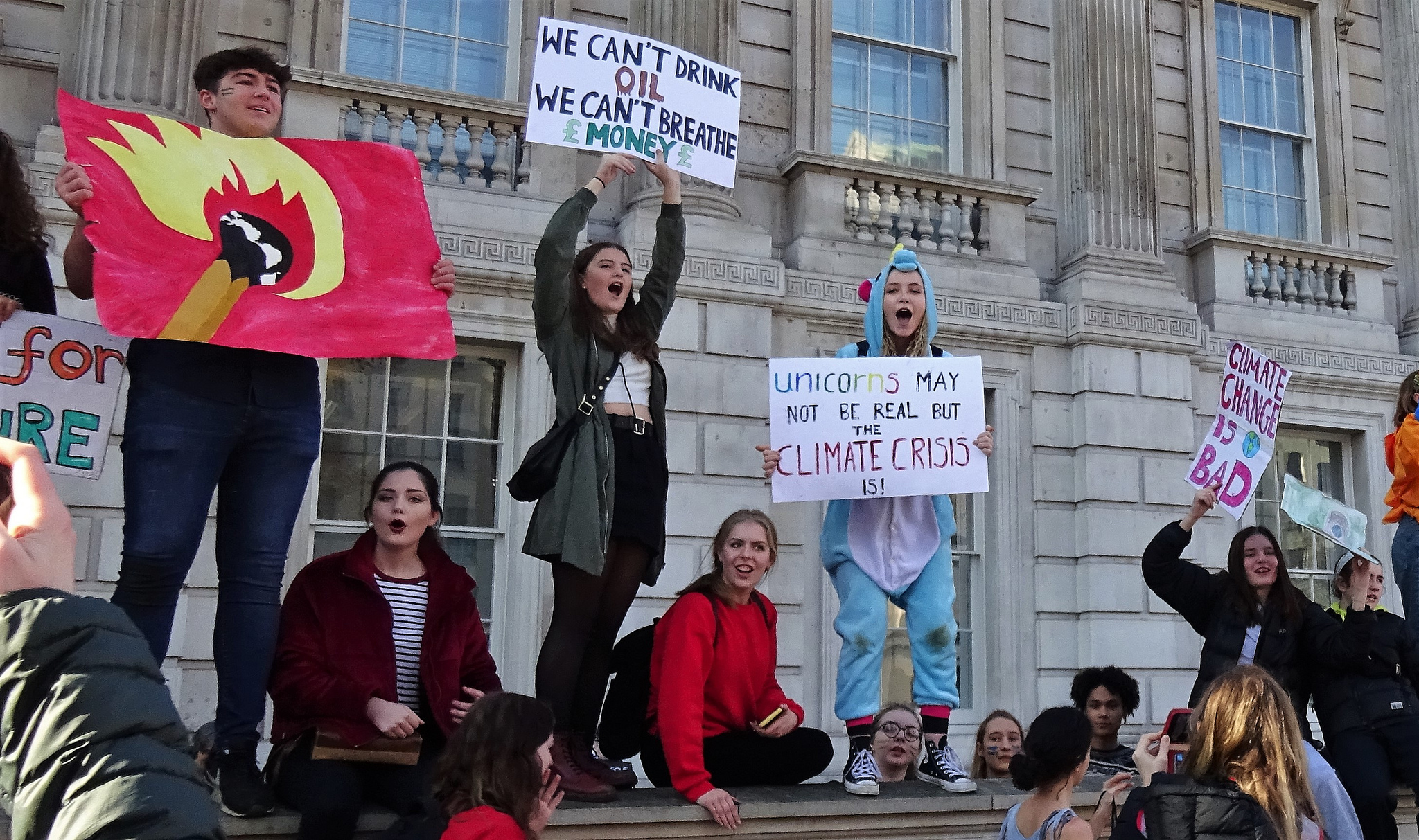 Schoolchildren attend the Climate Strike in London calling for urgent action on climate change (credit: David Holt / Flickr: Zongo)