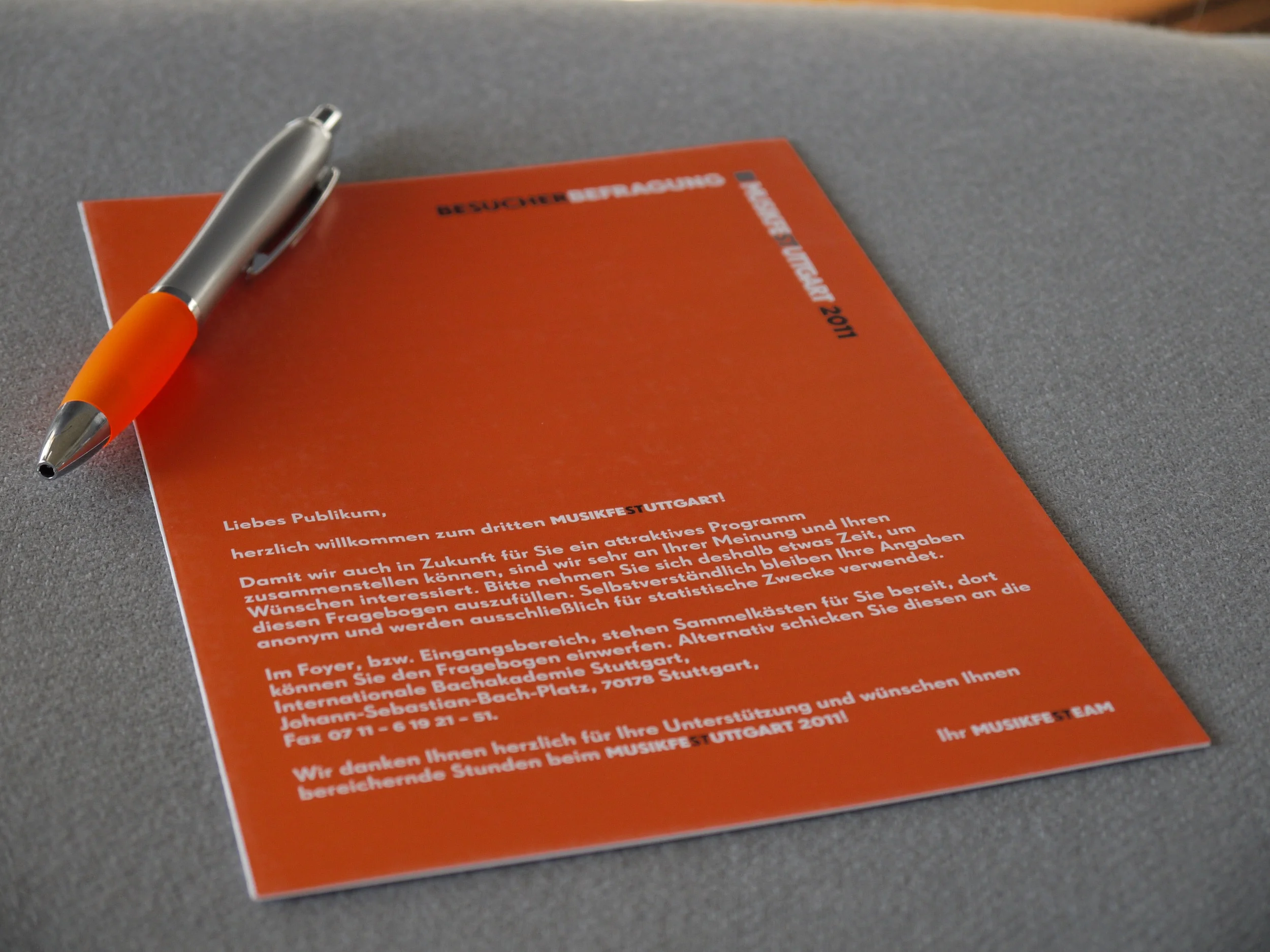 Musikfest Stuttgart 2011 Besucherbefragung