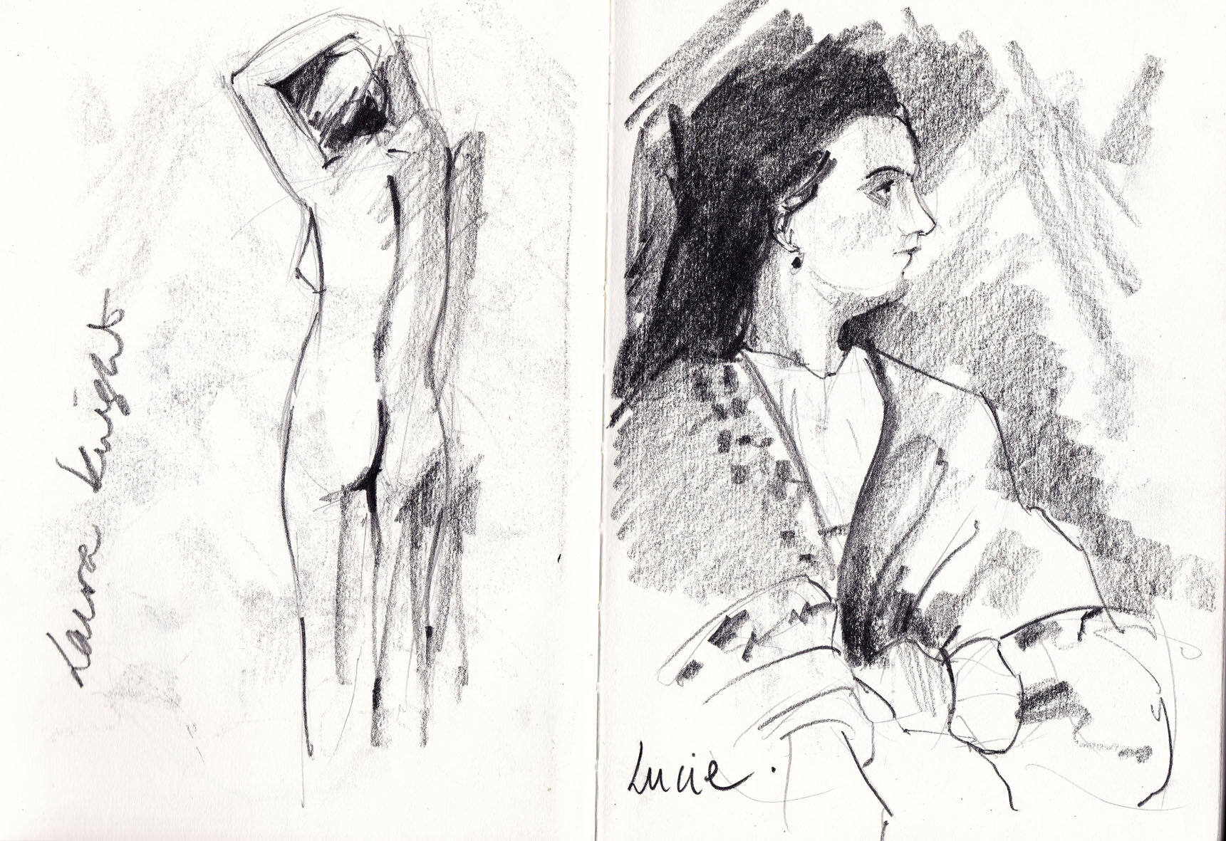 Nude figure and woman Sketch - National Portrait Gallery