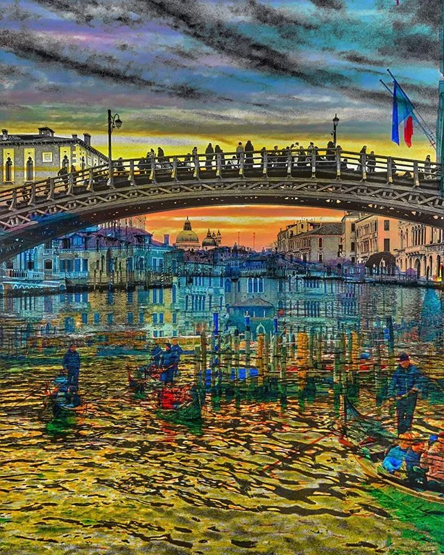 Copyright Laurence de Vog&uuml;&eacute; #italie#Venice#lalagune#gondole#paintingwithlight#doubleexposure#streetphoto