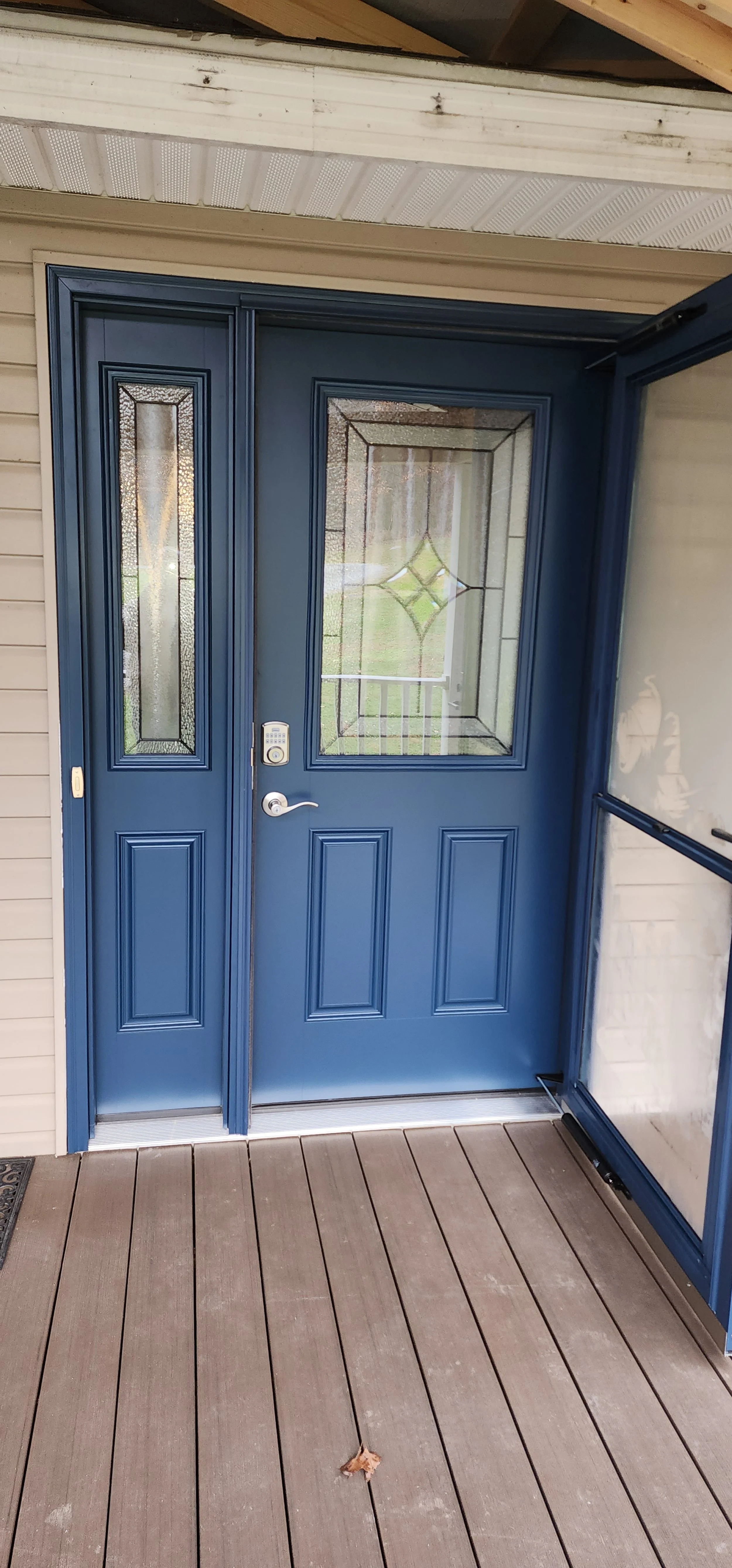 ProVia Entry door Deep Waters Aria glass with Fusion Frame