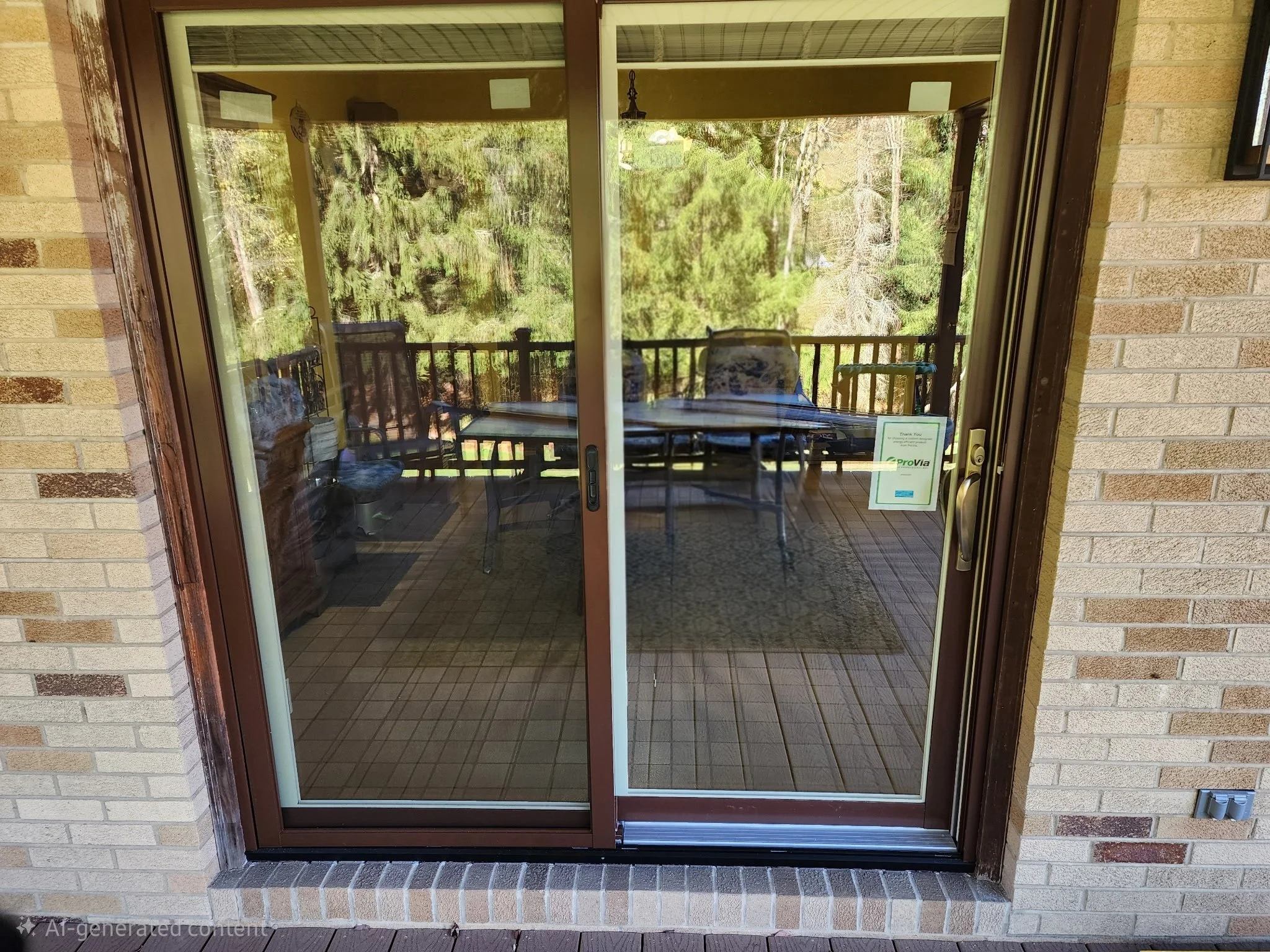 ProVia Aeris sliding patio door in Tudor Brown