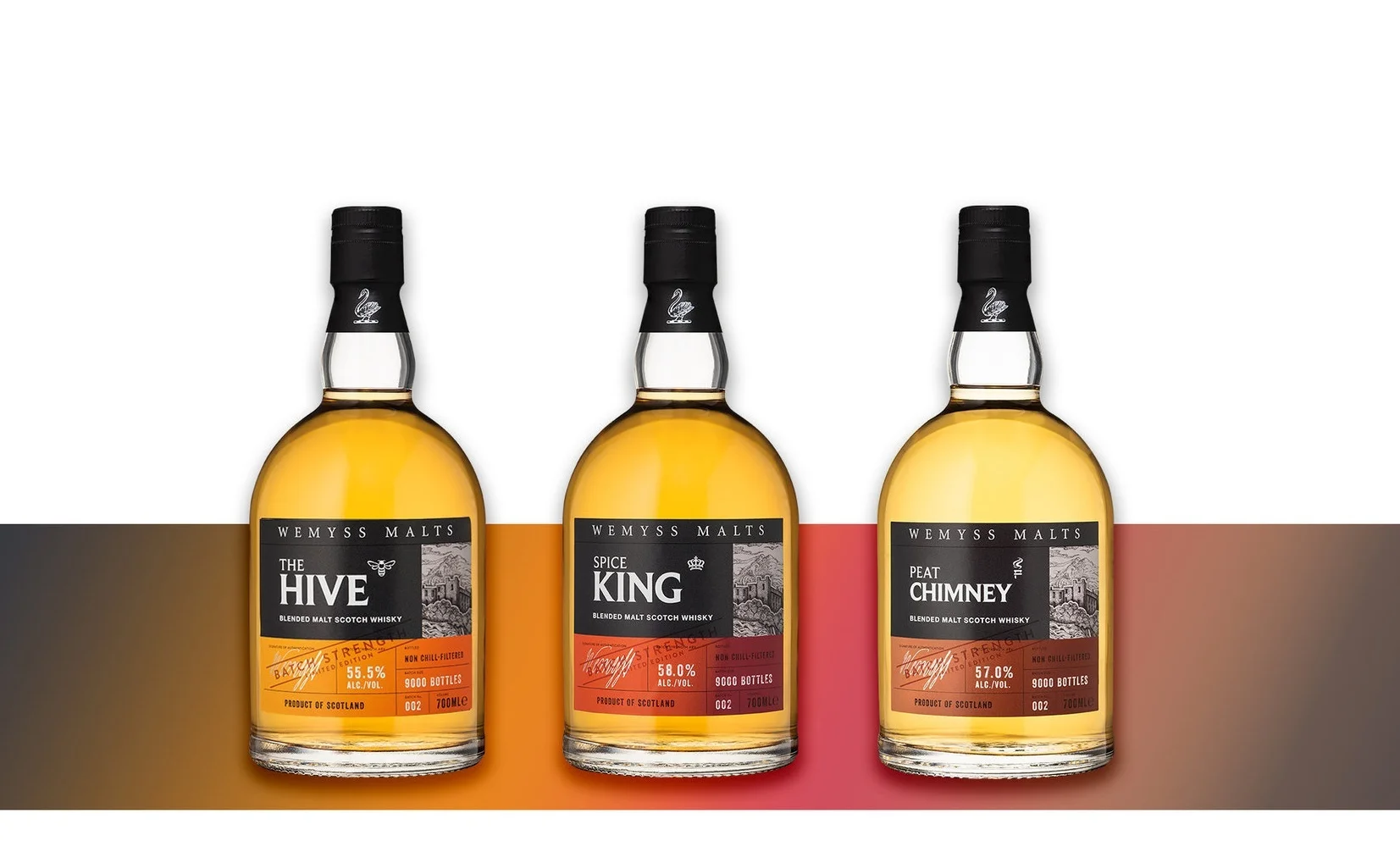 The Hive, Spice King and Peat Chimney Batch No.002 of our Batch Strength Scotch malt whisky range.