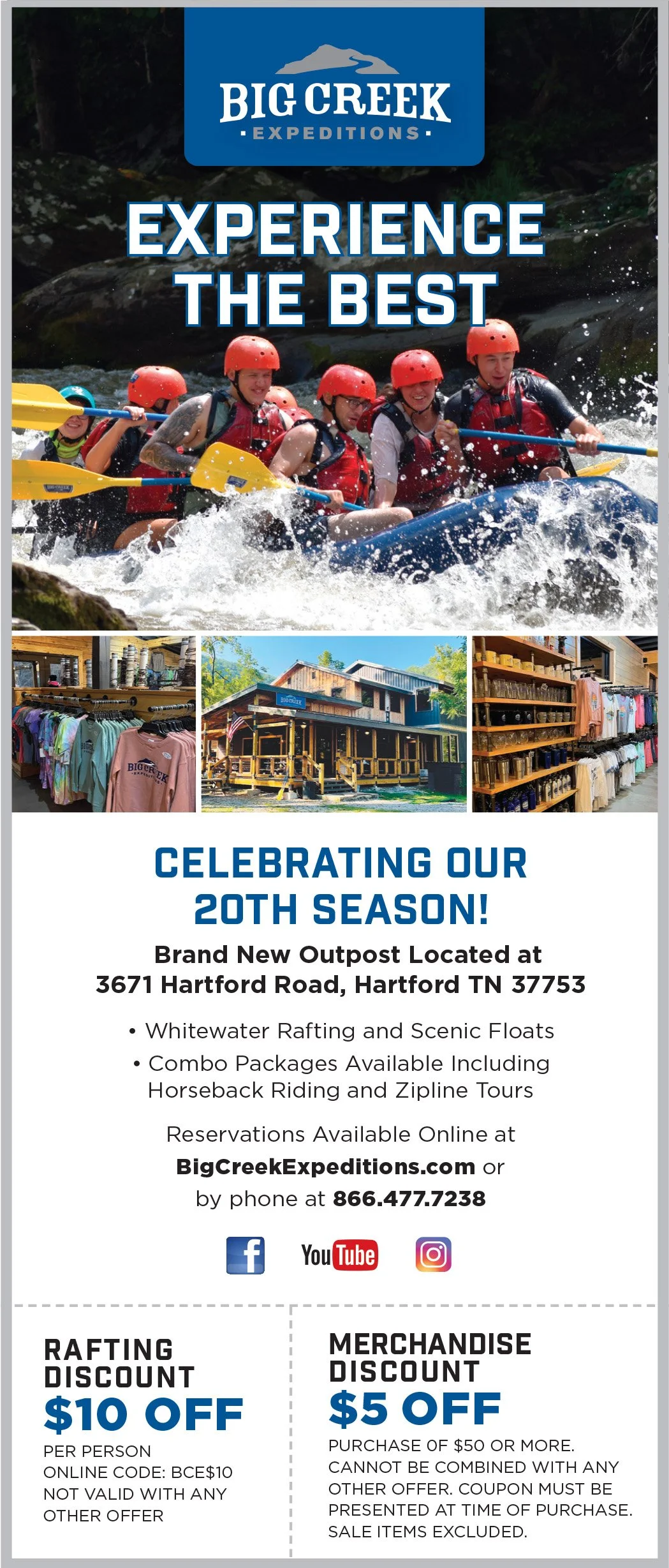 Big Creek Expeditions Coupon — Smoky Mountain Coupon Book