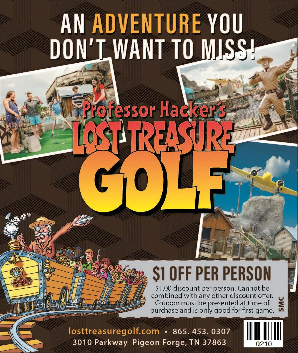 Professor Hacker’s Lost Treasure Golf Coupon 1 off Per Person — Smoky