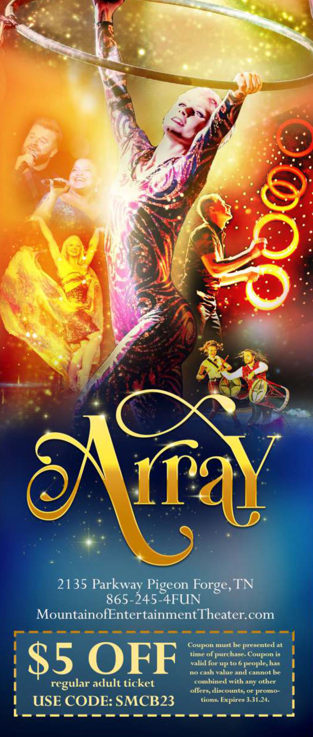 Array 5 Off Coupon Mountain of Entertainment Theater — Smoky