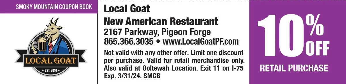 Local Goat In Pigeon Forge And Ooltewah Coupon 10 Off Food Purchase 