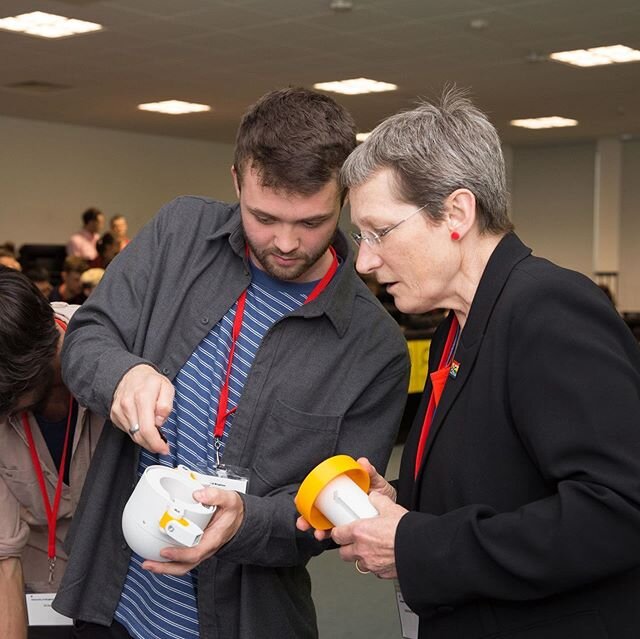 Showing off Enayball&rsquo;s electronics to Brighton Uni&rsquo;s Vice Chancelor @debrahumphris at an event last year! Everything went wrong this day and we ended up having to do some live product repairs!