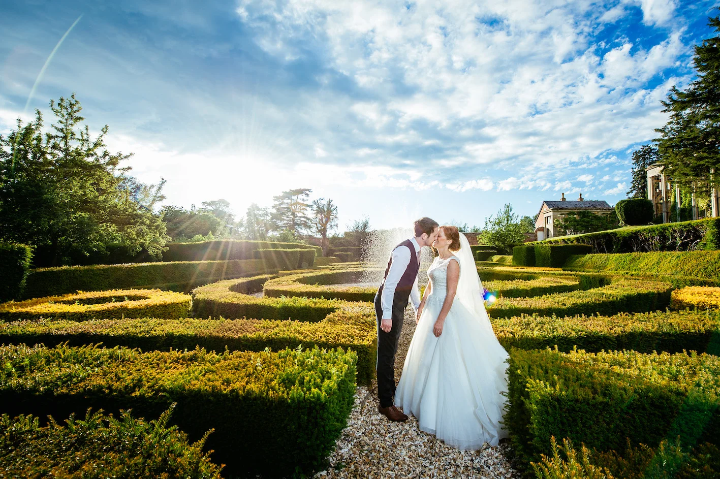 Weddings at Whitbourne Hall. Kate and Oli in Italian Garden by Owen Mathias Photography copy.jpg