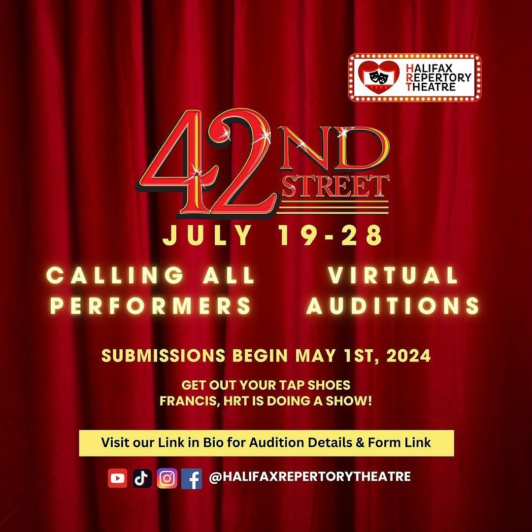 Wanna do a show together??? Auditions next month!!! (You can submit your audition online!)🎭🎶✨Repost from @halifaxrepertorytheatre
&bull;
🎭 Get out your tap shoes Francis, HRT is doing a show! 🎬✨ Auditions for our production of &ldquo;42nd Street&