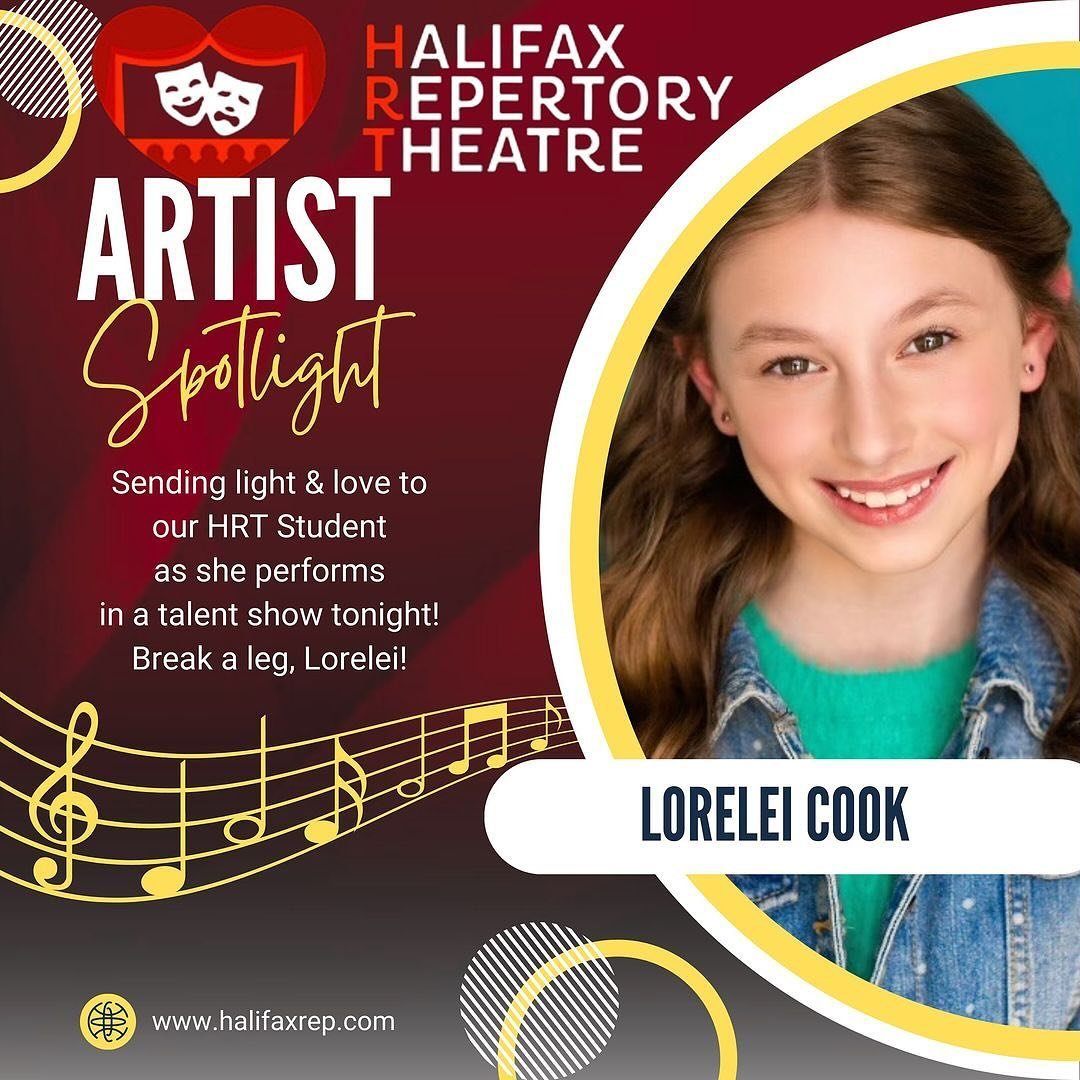 All the best to my HRT student/extended family, Lorelei!!! Slay queen! 🎭🎶✨ Repost from @halifaxrepertorytheatre
&bull;
Our very own Lorelei Cook is part of the Pine Trail Pioneers and we want to send her light and love as she performs at their tale