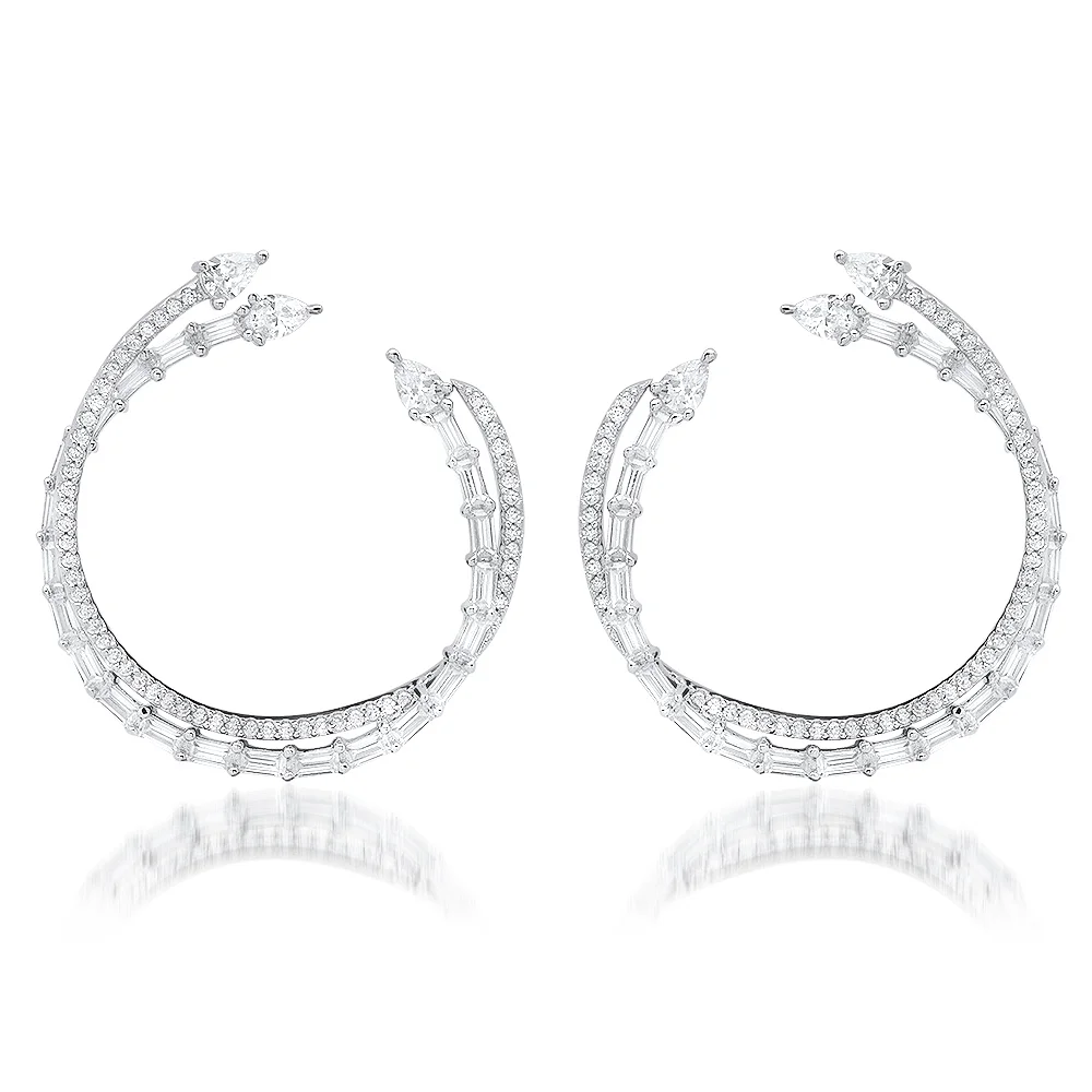 Crossover Mixed-cut Verso Loop Earrings