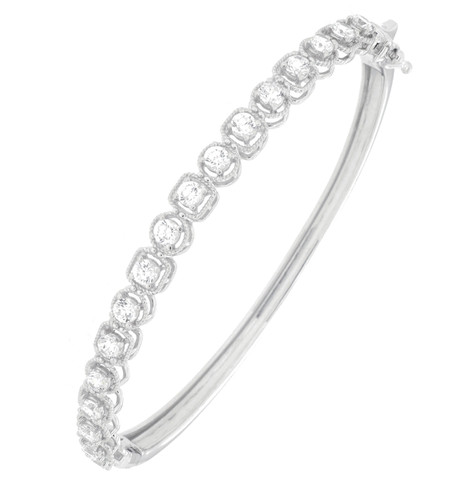 Barroco Diamanté Milgrain Bezel Set Bangle