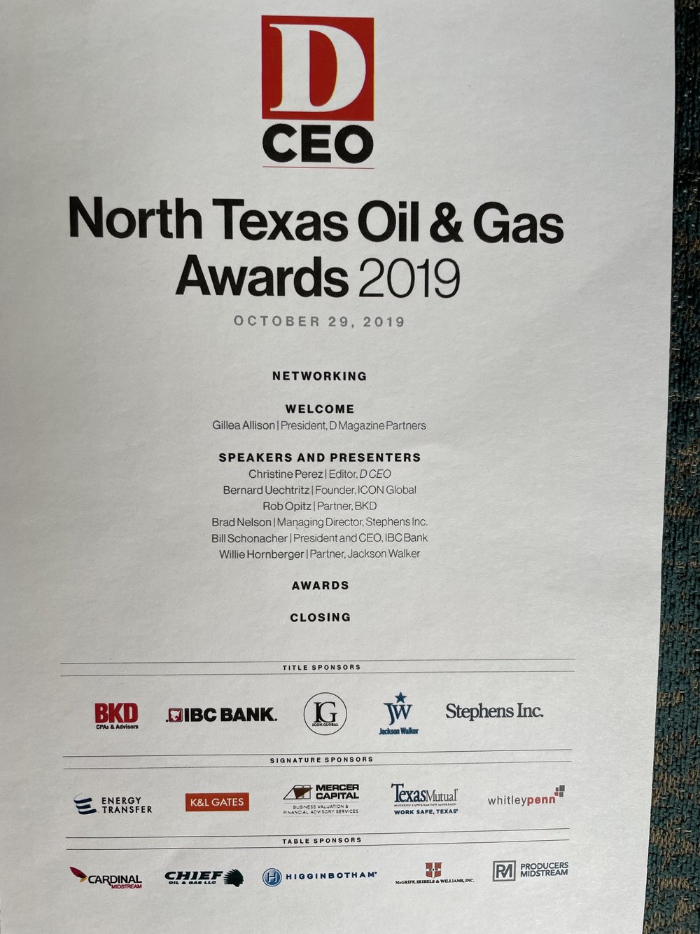 DCEO Energy Awards, 2019