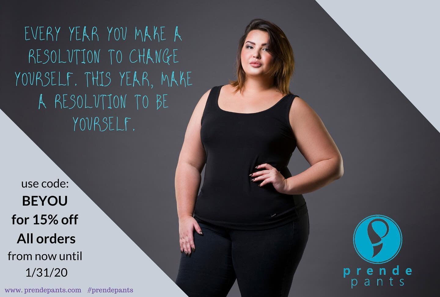 Every year you make a resolution to change yourself. This year, make a resolution to BE yourself. Save 15% in January with code &ldquo;BEYOU&rdquo; #prendepants #postpregnancyleggings