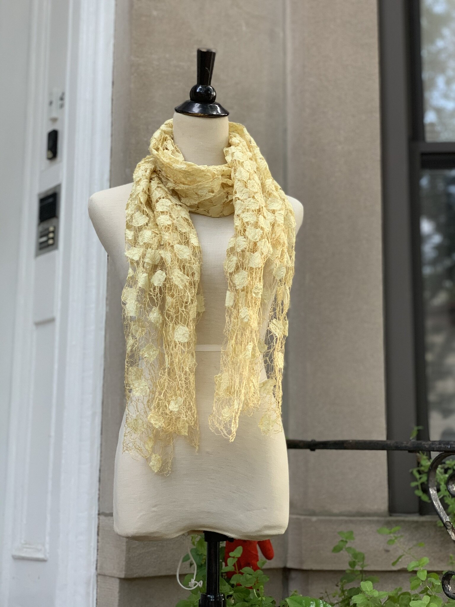 French Vanilla Scarf - Small Squares