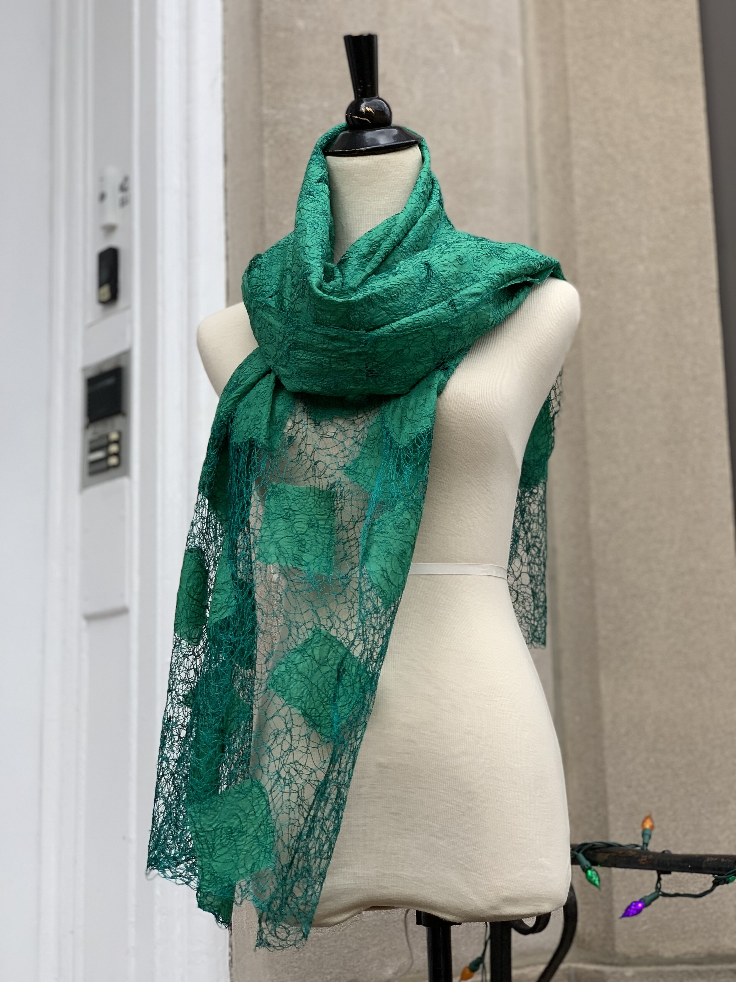 Spearmint Scarf - Large Squares
