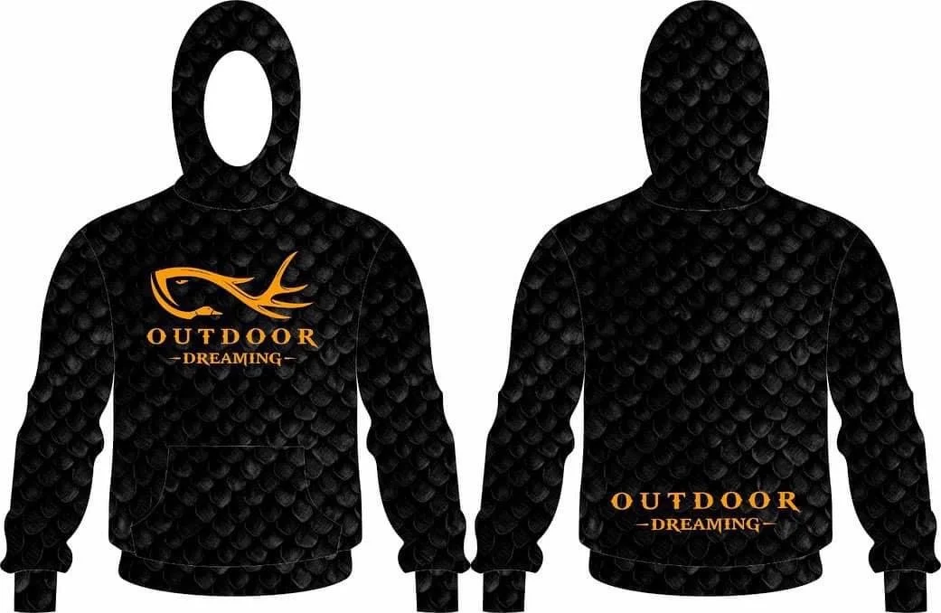 Outdoor Dreaming Hoodie Pre Order  Black Scale Blaze Orange