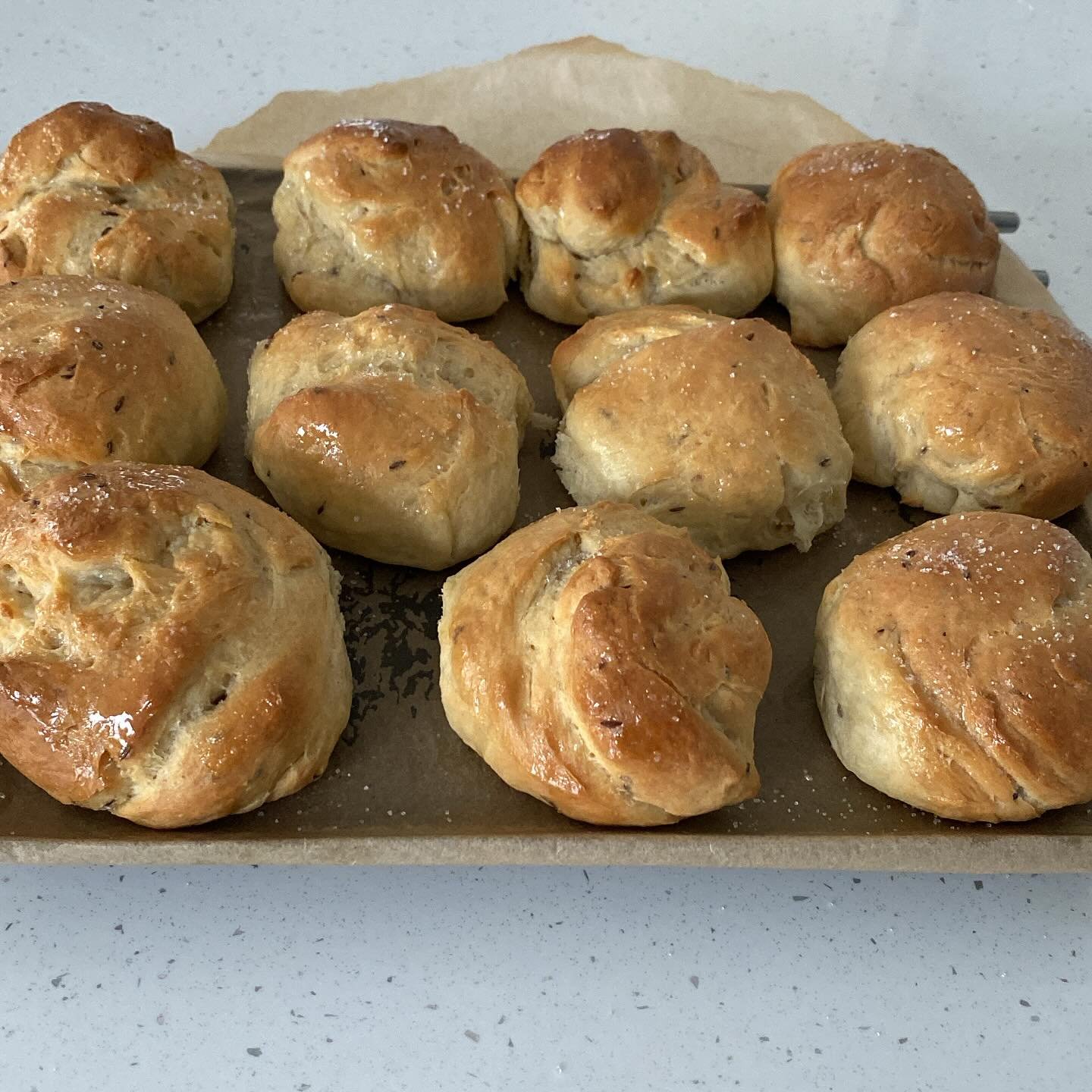 Turned out ok. Discovered I don&rsquo;t like Caraway seeds! I enjoyed making them. Following joy ✨